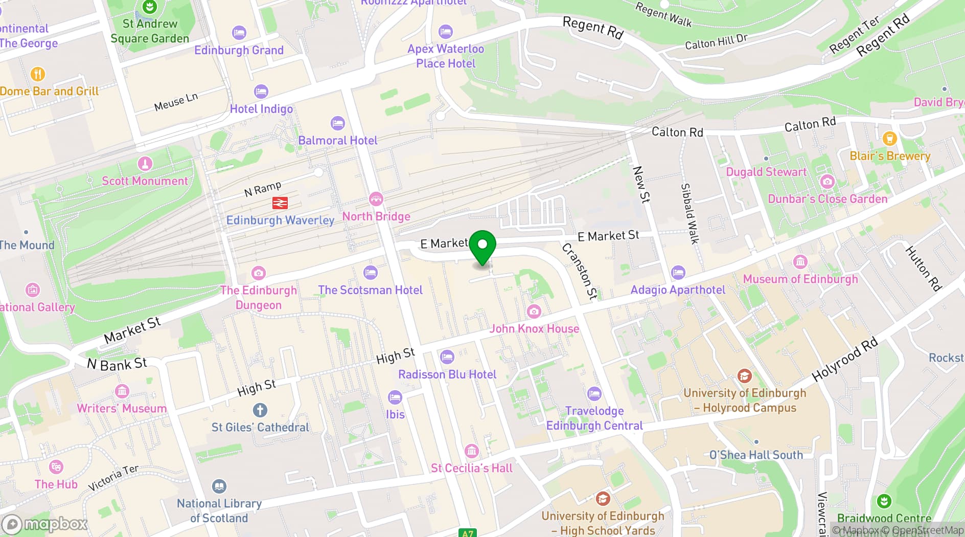 Map showing Leonardo Royal Hotel Edinburgh