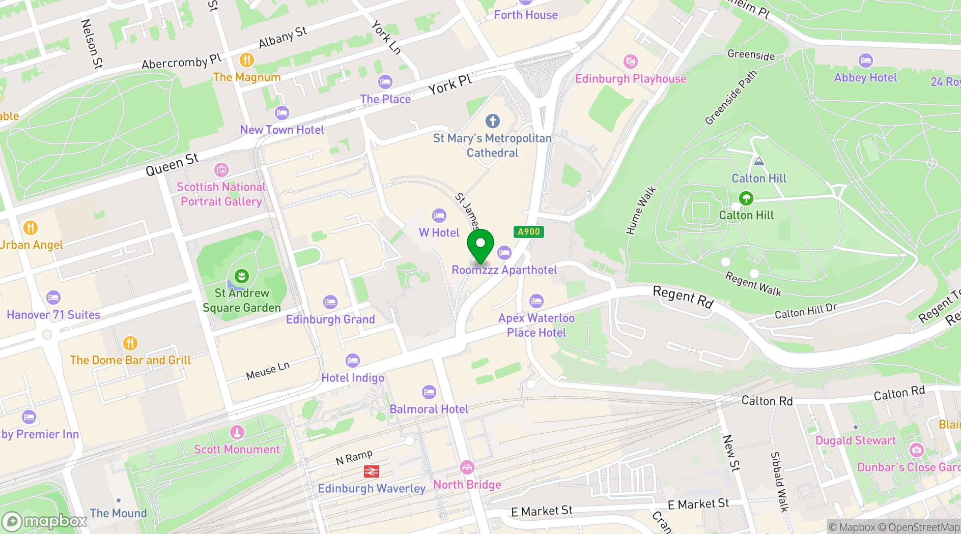 Map showing Duck & Waffle Edinburgh