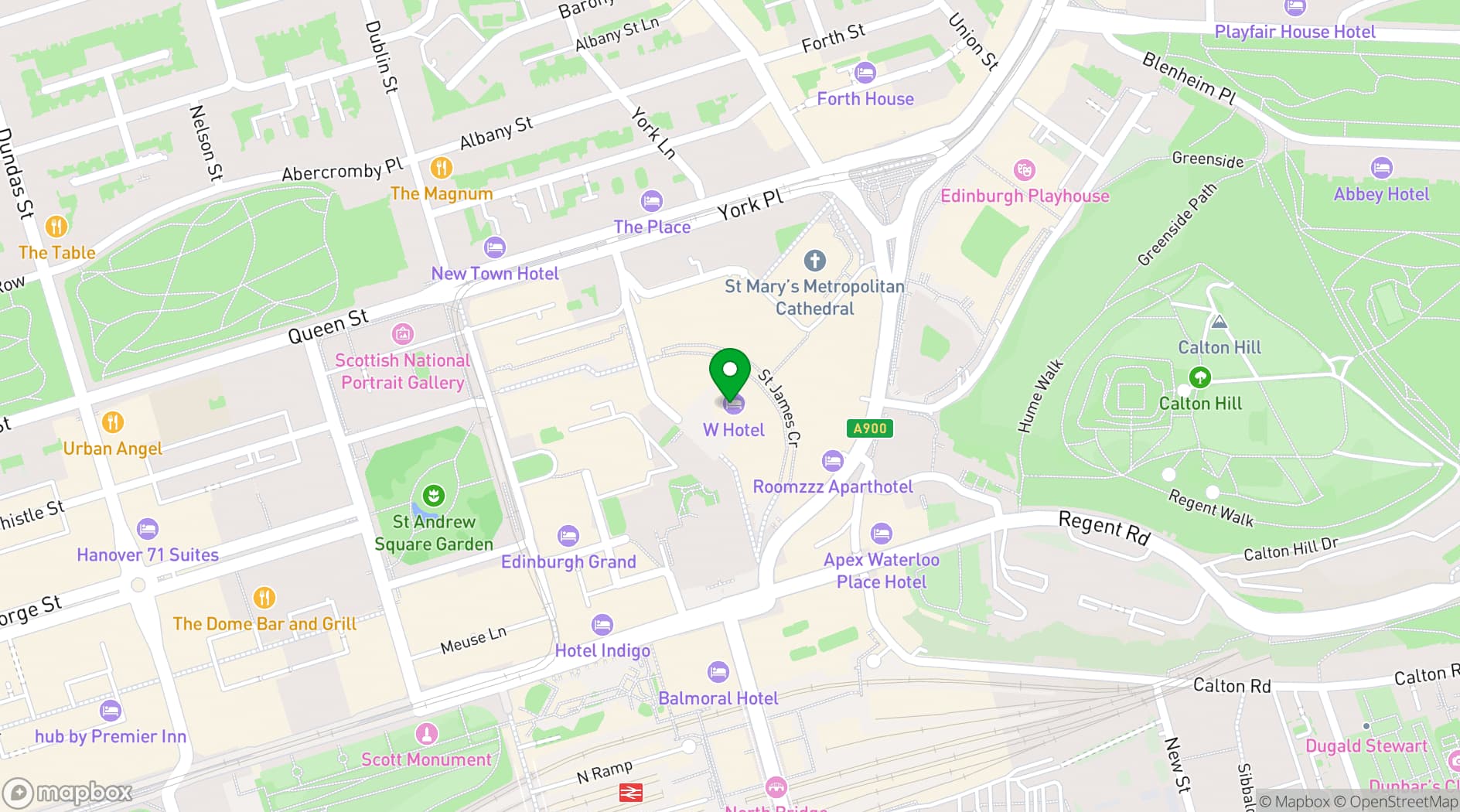 Map showing W Edinburgh