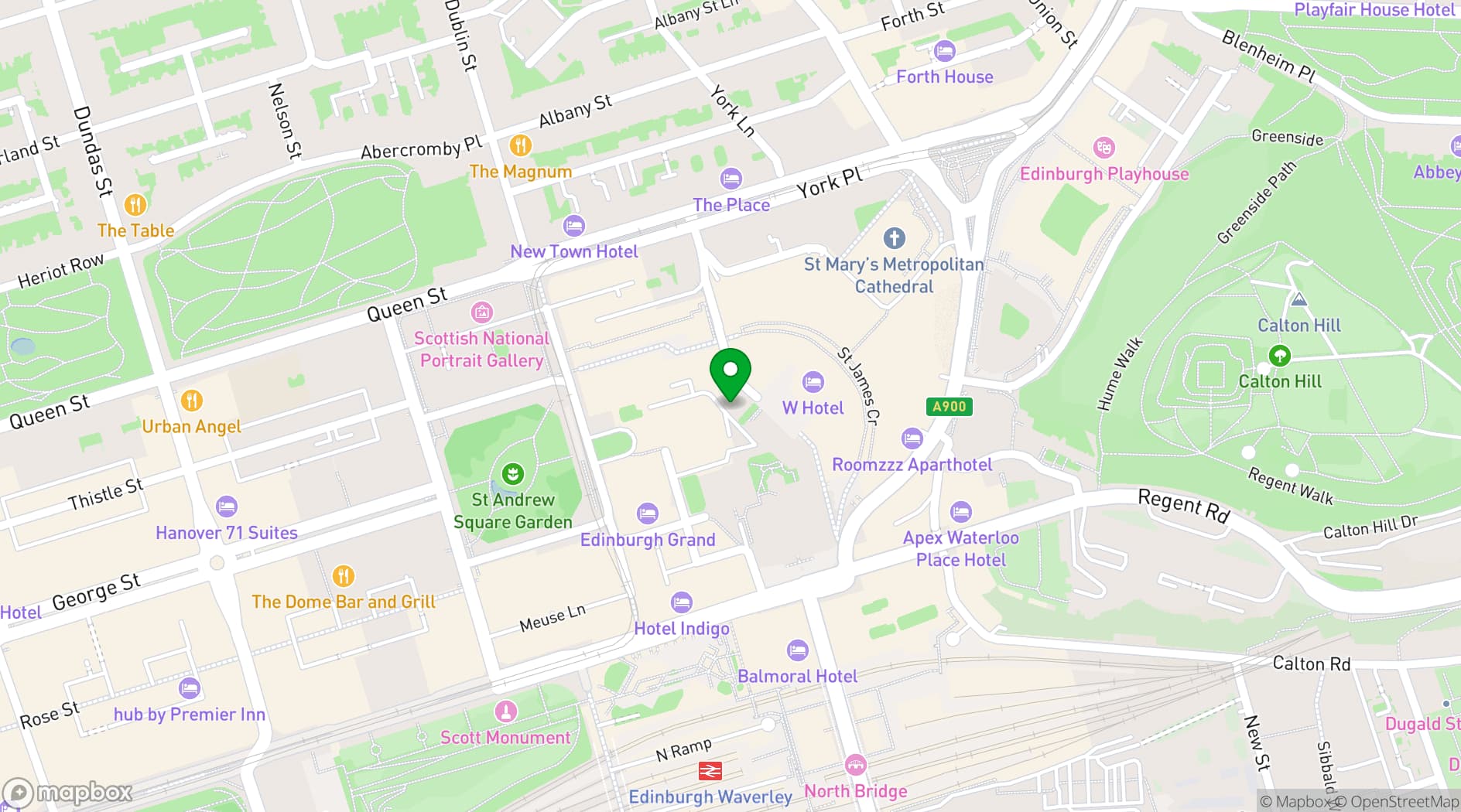 Map showing W Edinburgh