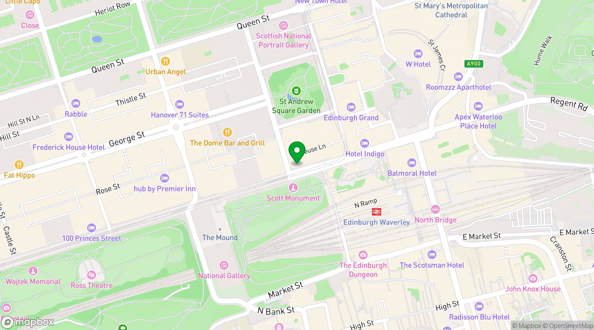 Map showing The Old Waverley Hotel