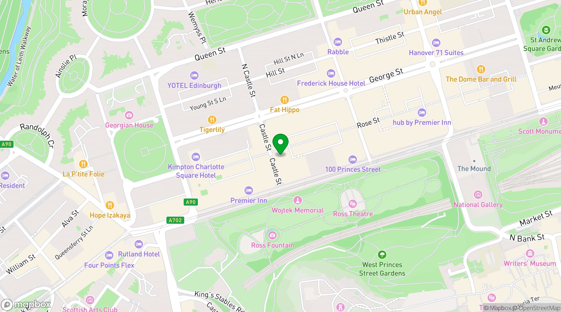 Map showing Tantra Edinburgh
