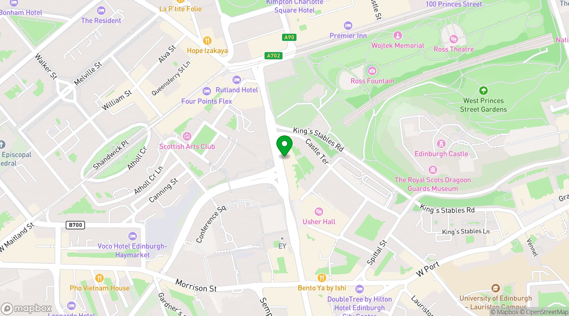 Map showing NQ64 Edinburgh