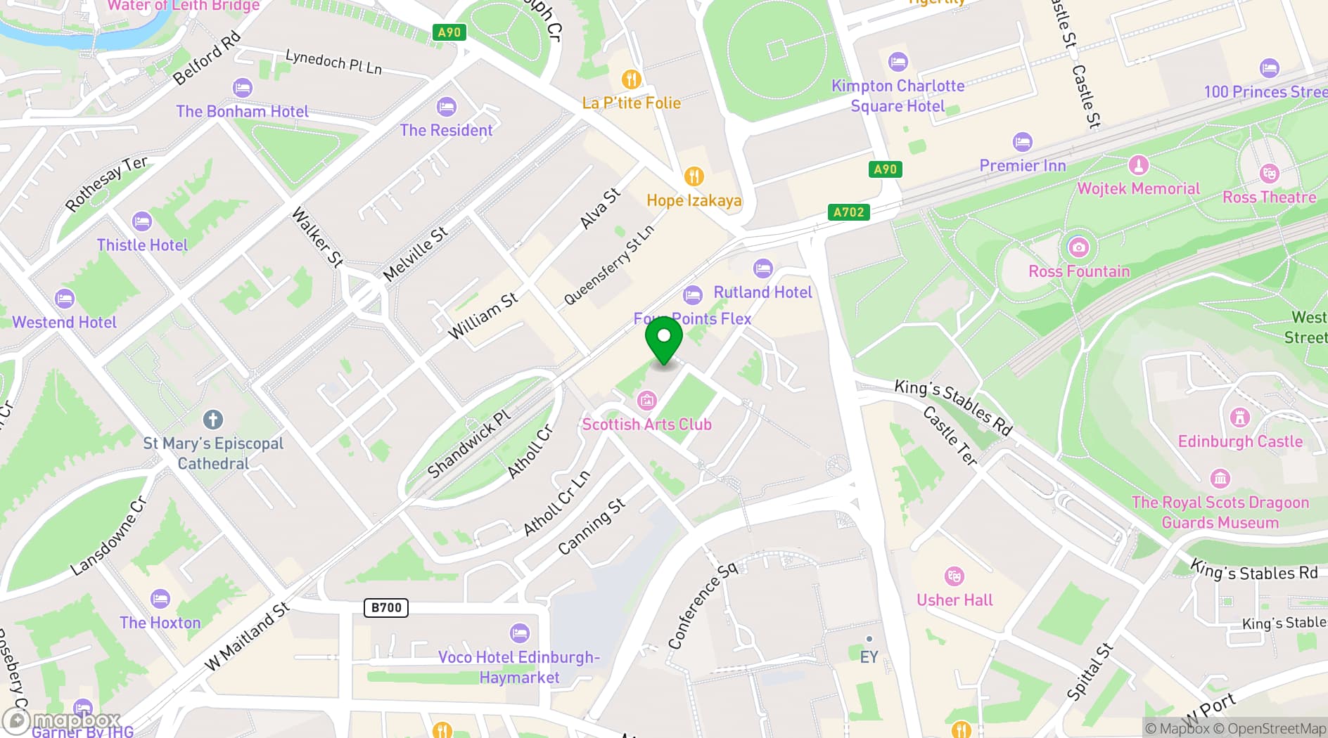 Map showing Inigo Edinburgh