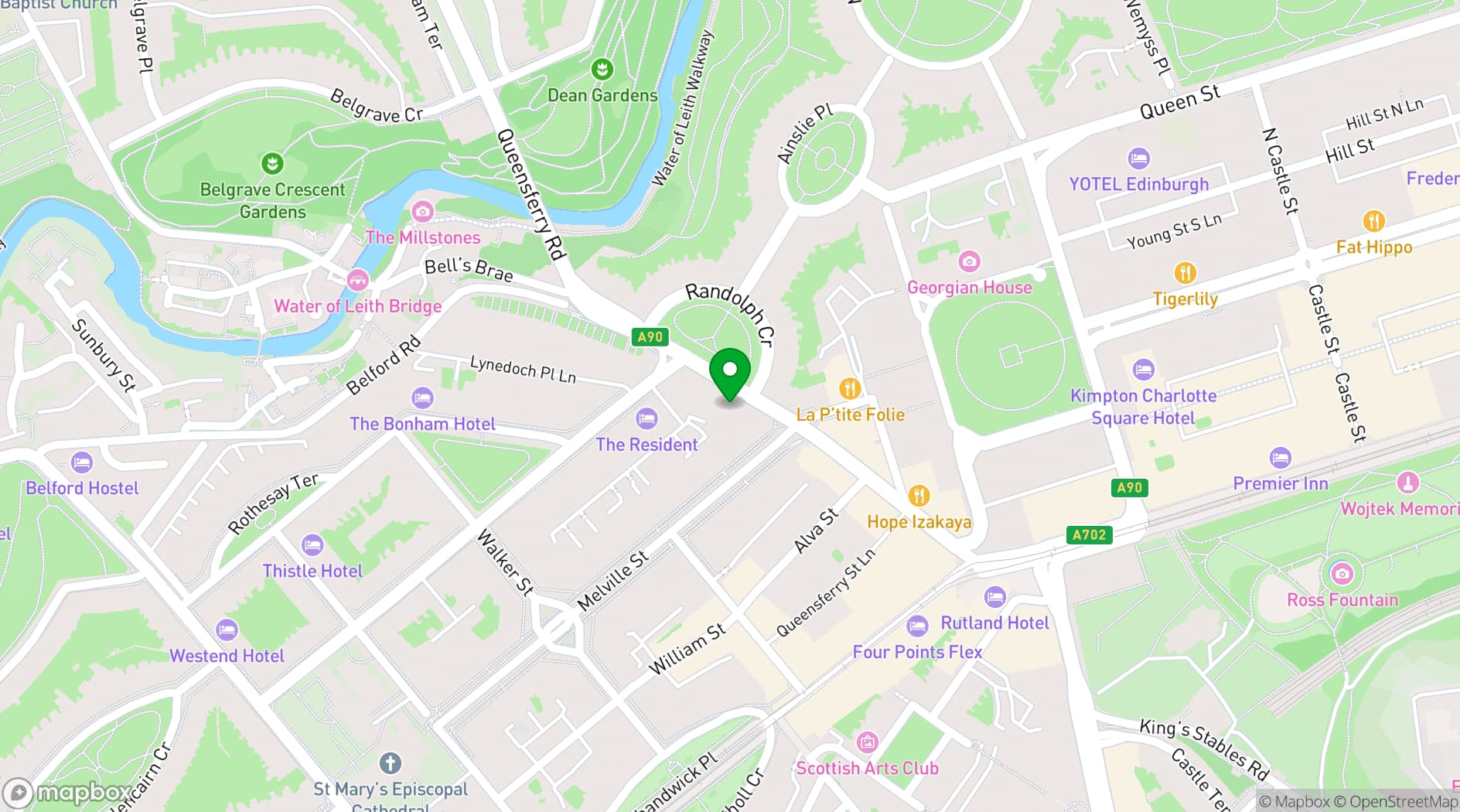 Map showing Bar 13 Edinburgh
