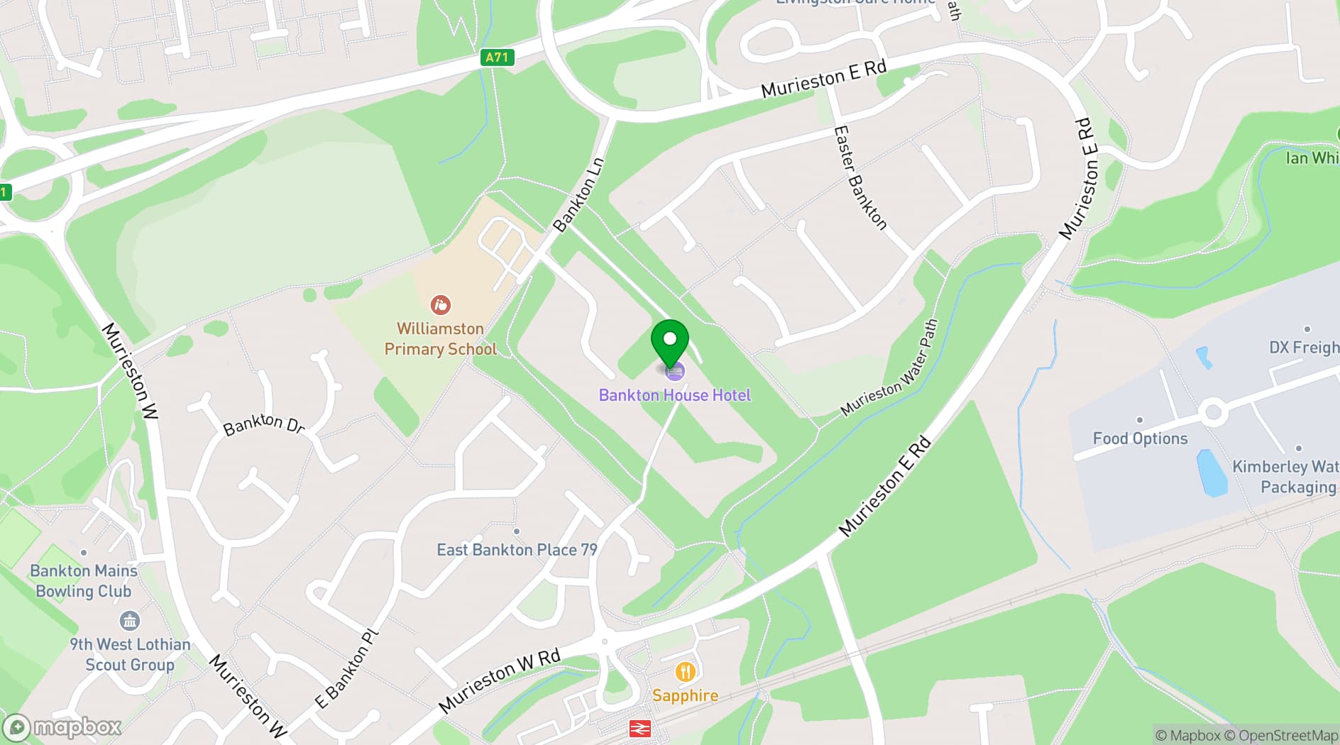 Map showing Bankton House Hotel