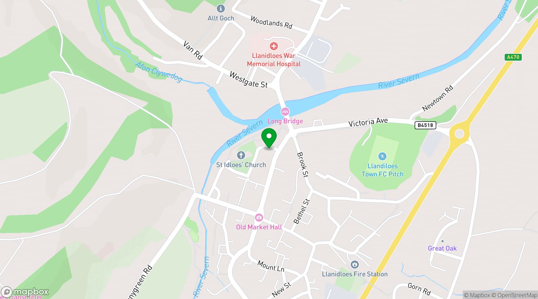 Map showing Llani Pop Up