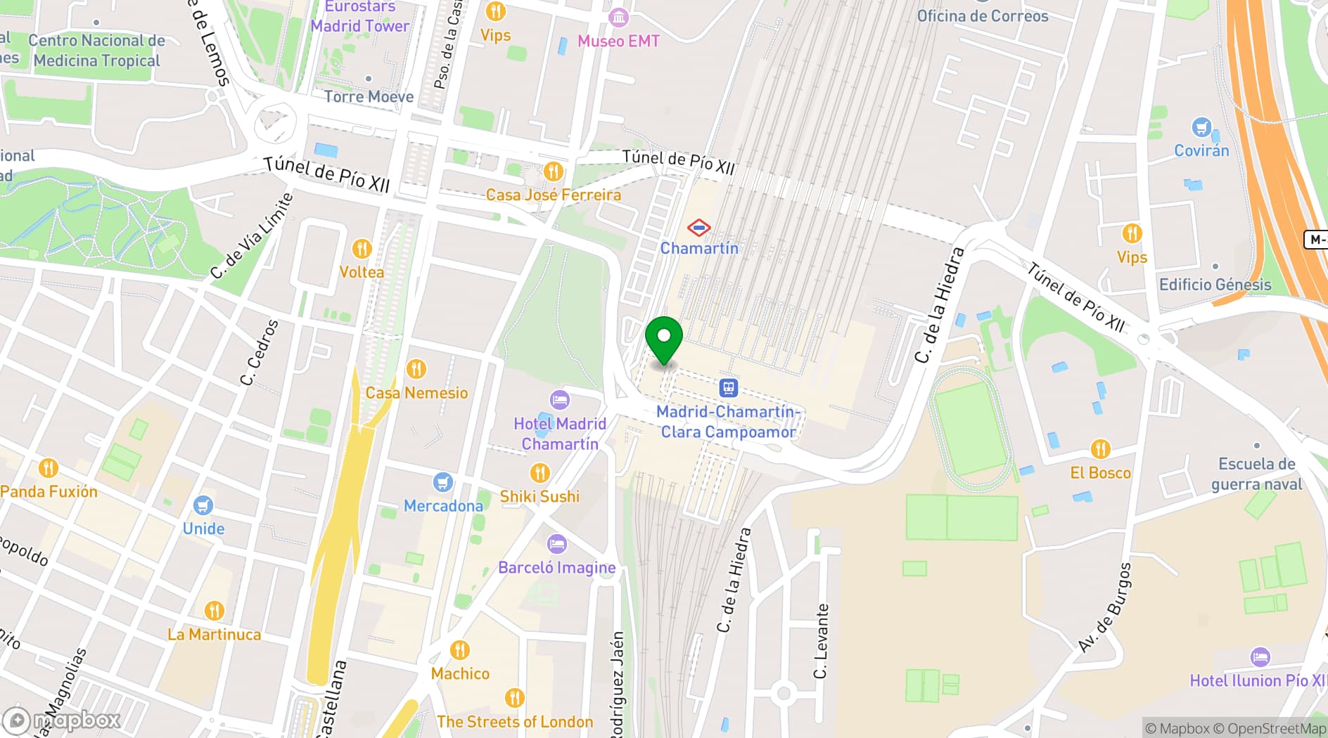 Map showing Hotel Chamartín The One