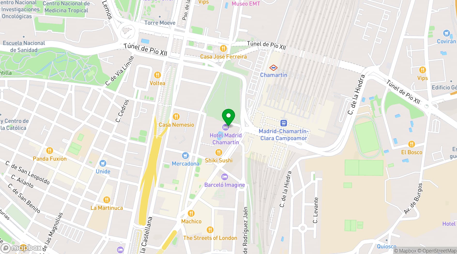 Map showing Madrid Chamartín Affiliated by Meliá