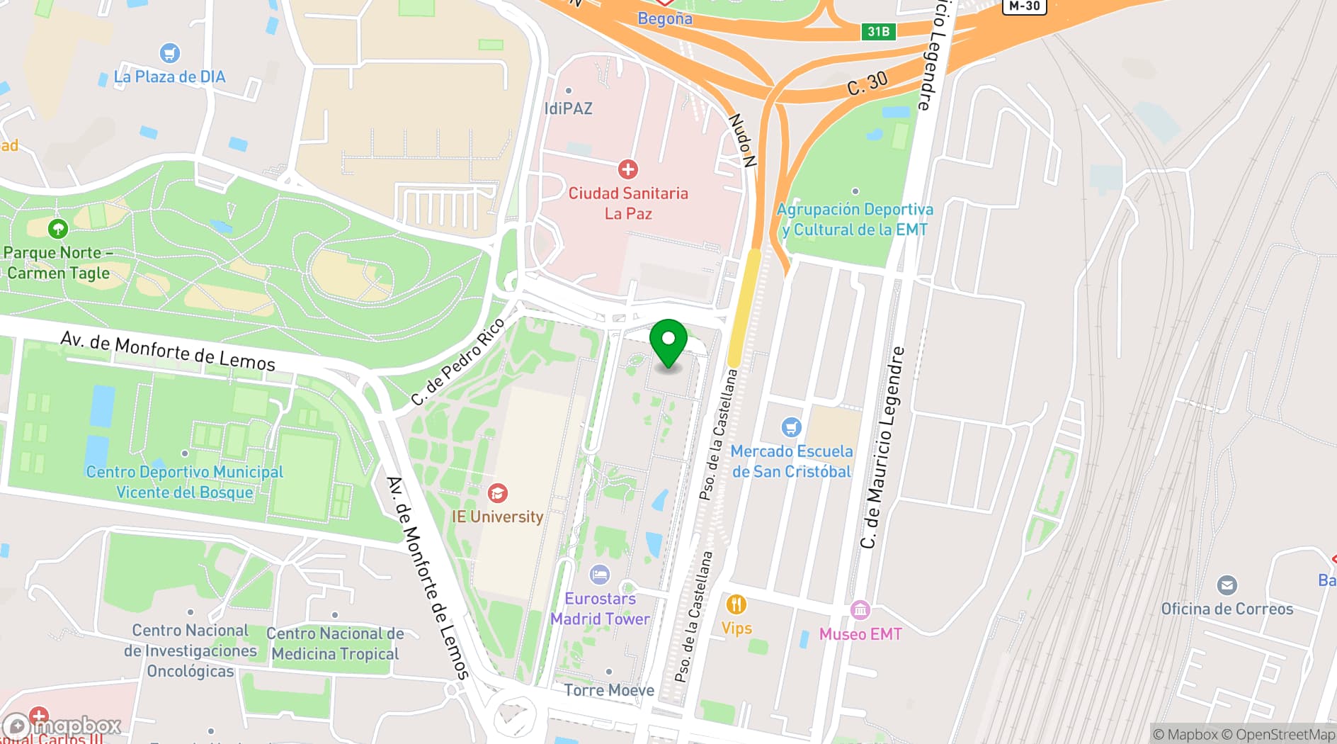 Map showing Torre Emperador Castellana