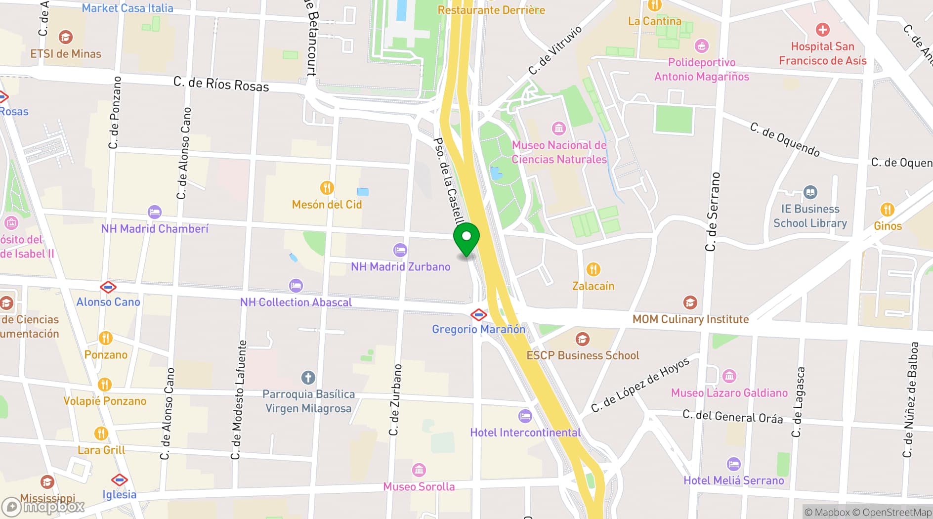 Map showing  Hyatt Regency Hesperia Madrid