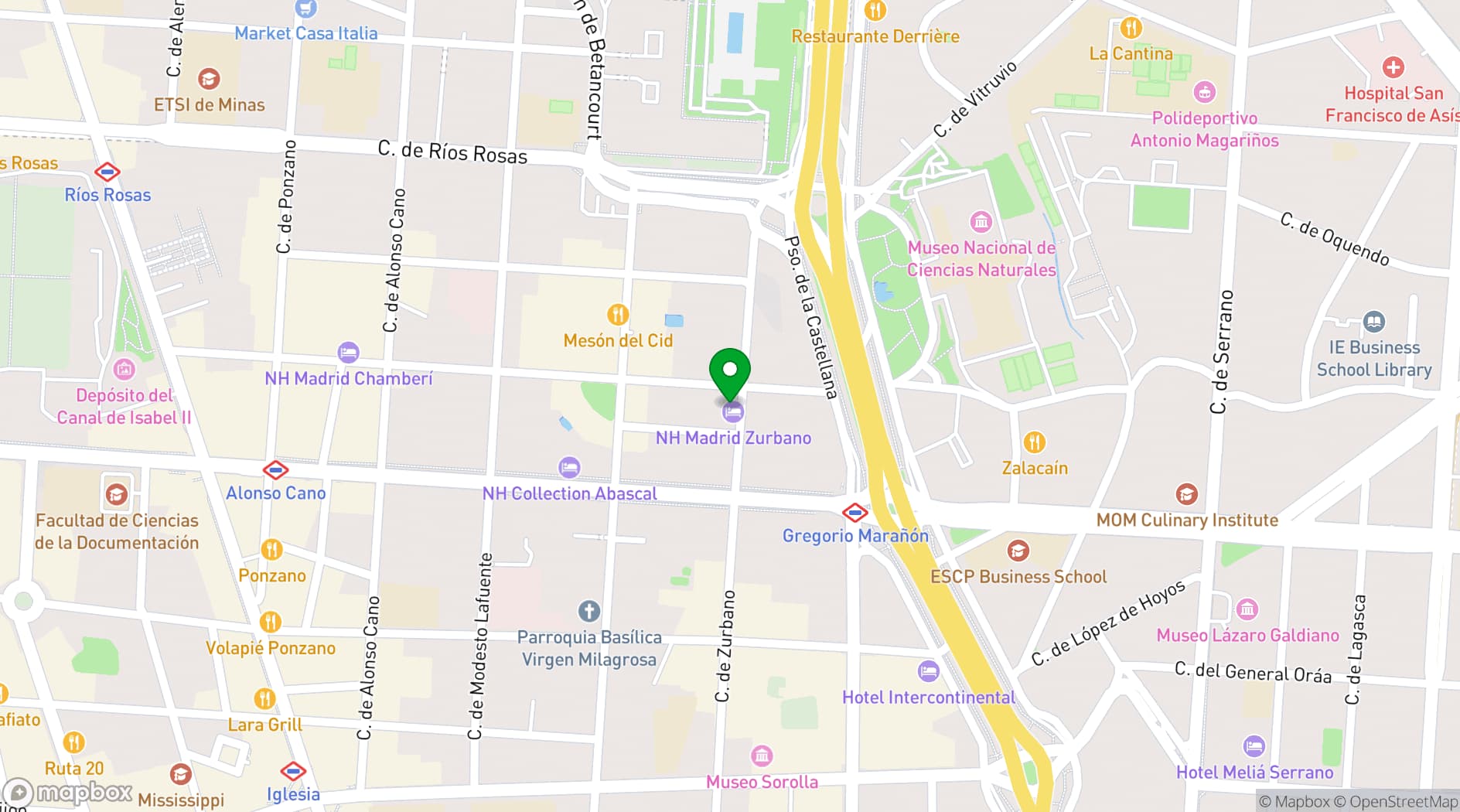 Map showing NH Zurbano