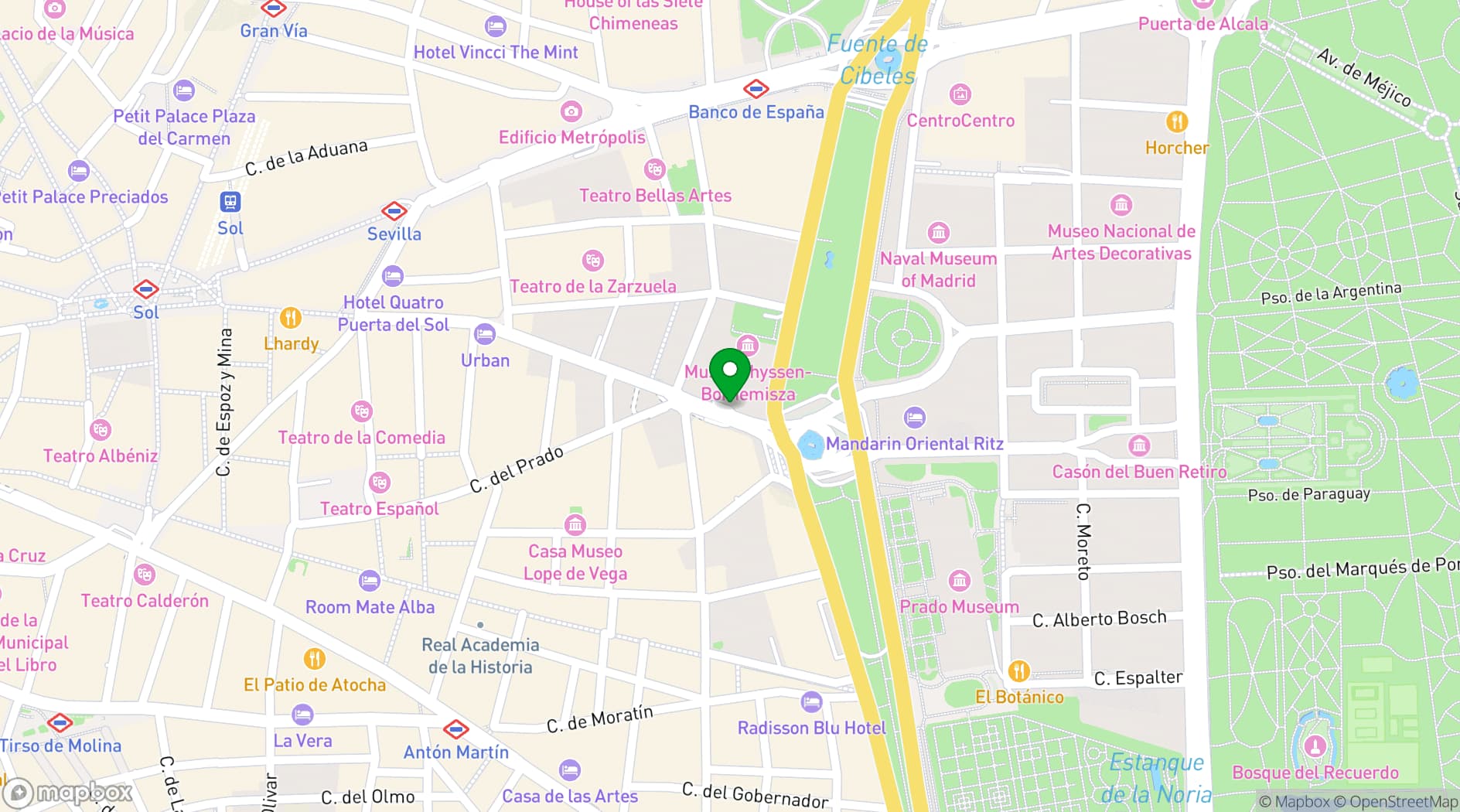 Map showing The Royal Tapestry Factory