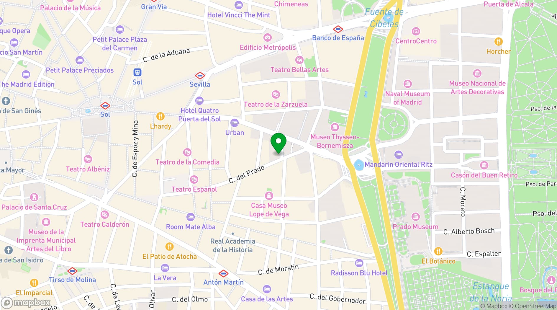 Map showing Hotel Villa Real