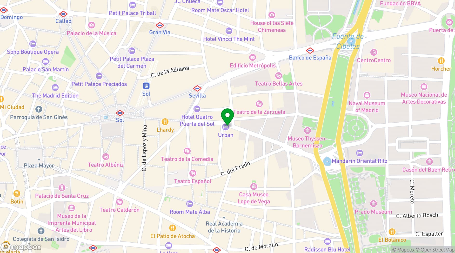 Map showing Hotel Urban
