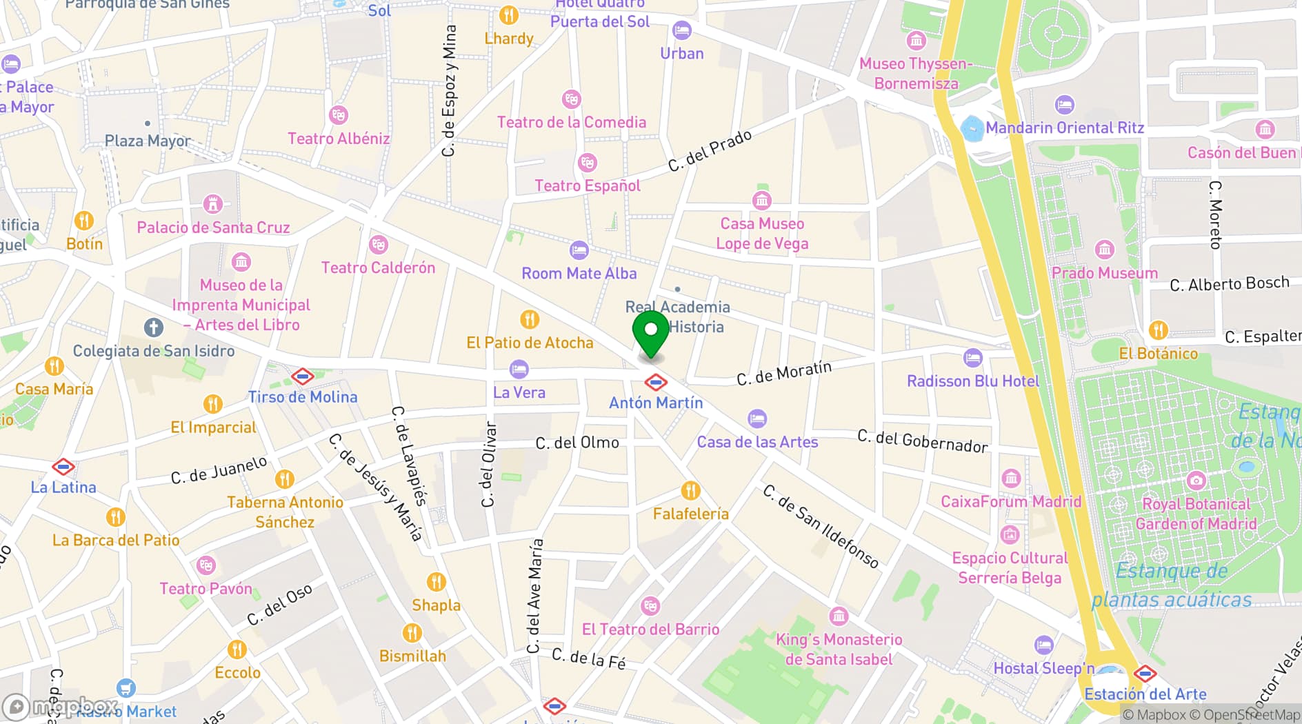 Map showing Teatro Monumental