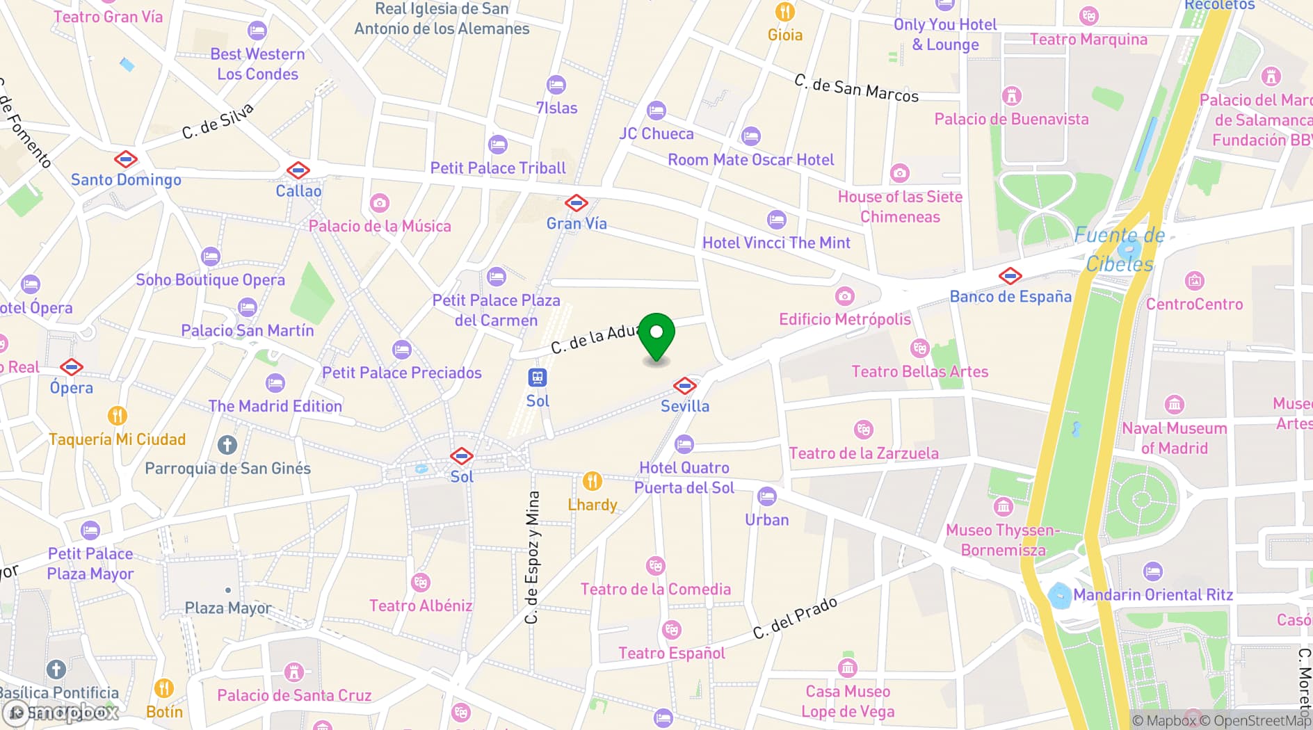Map showing Paco Roncero Restaurante