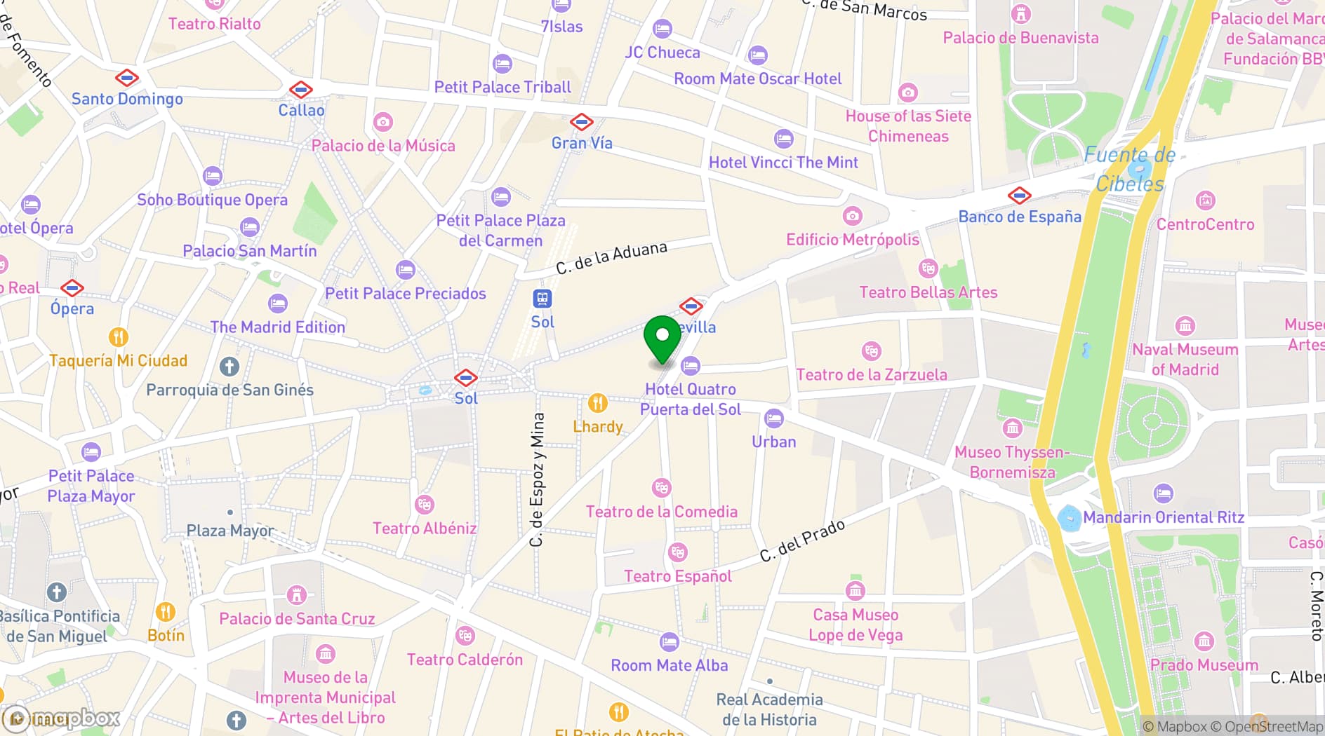 Map showing Four Seasons Madrid