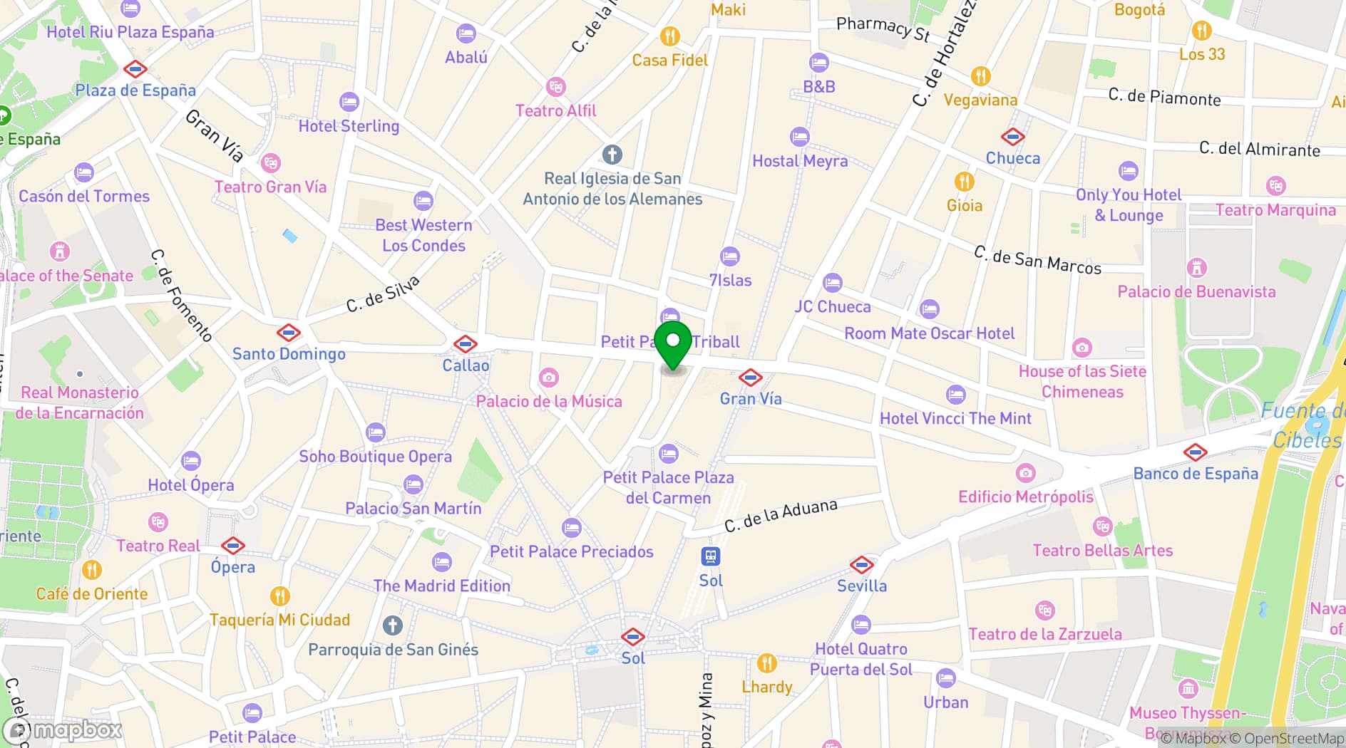 Map showing GRAN VIA HUB27