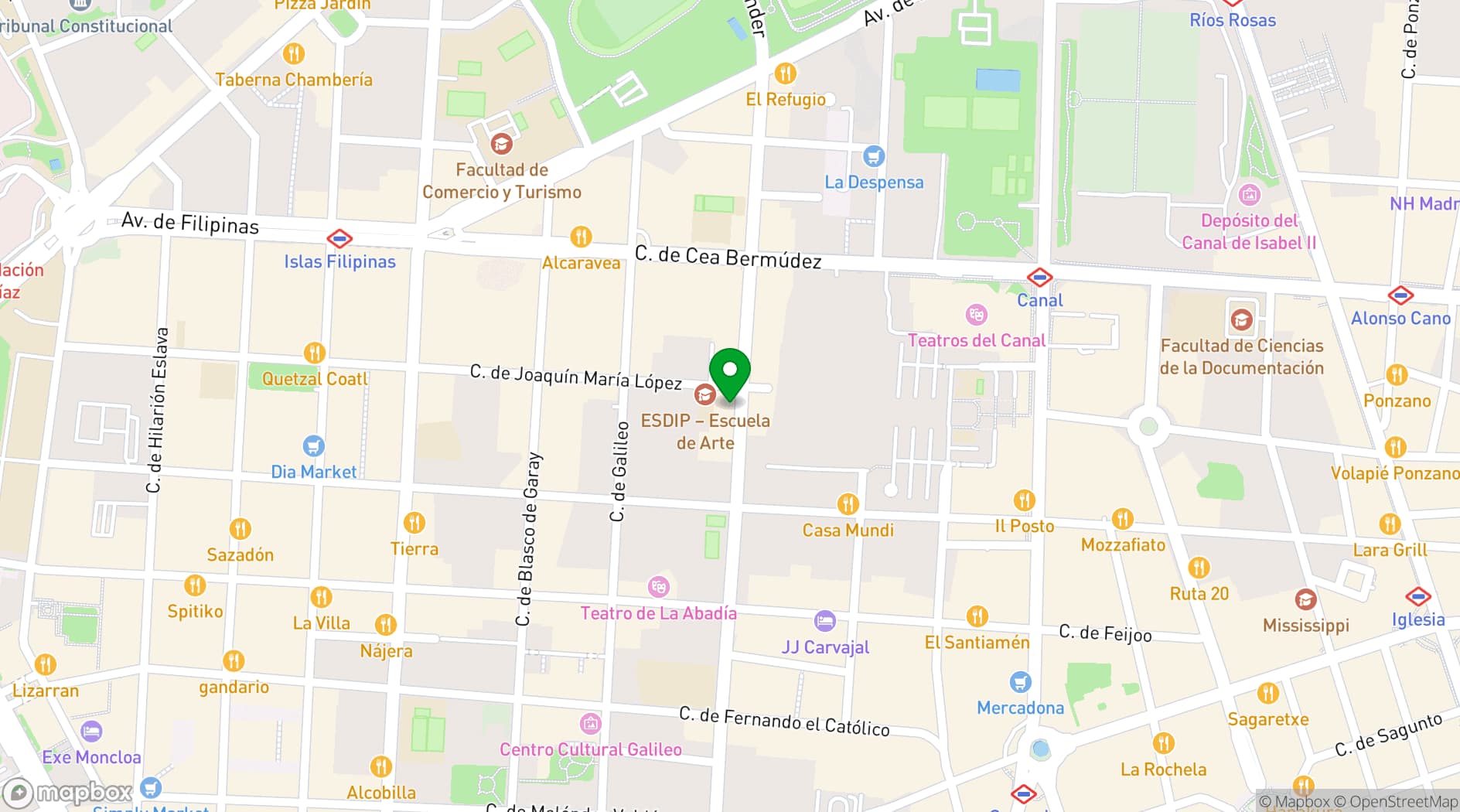 Map showing Leonardo Boutique Hotel Madrid