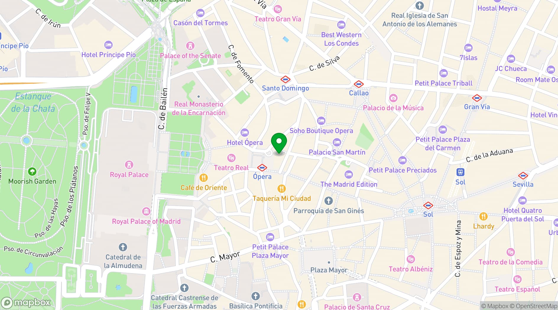 Map showing Ocean Drive Madrid