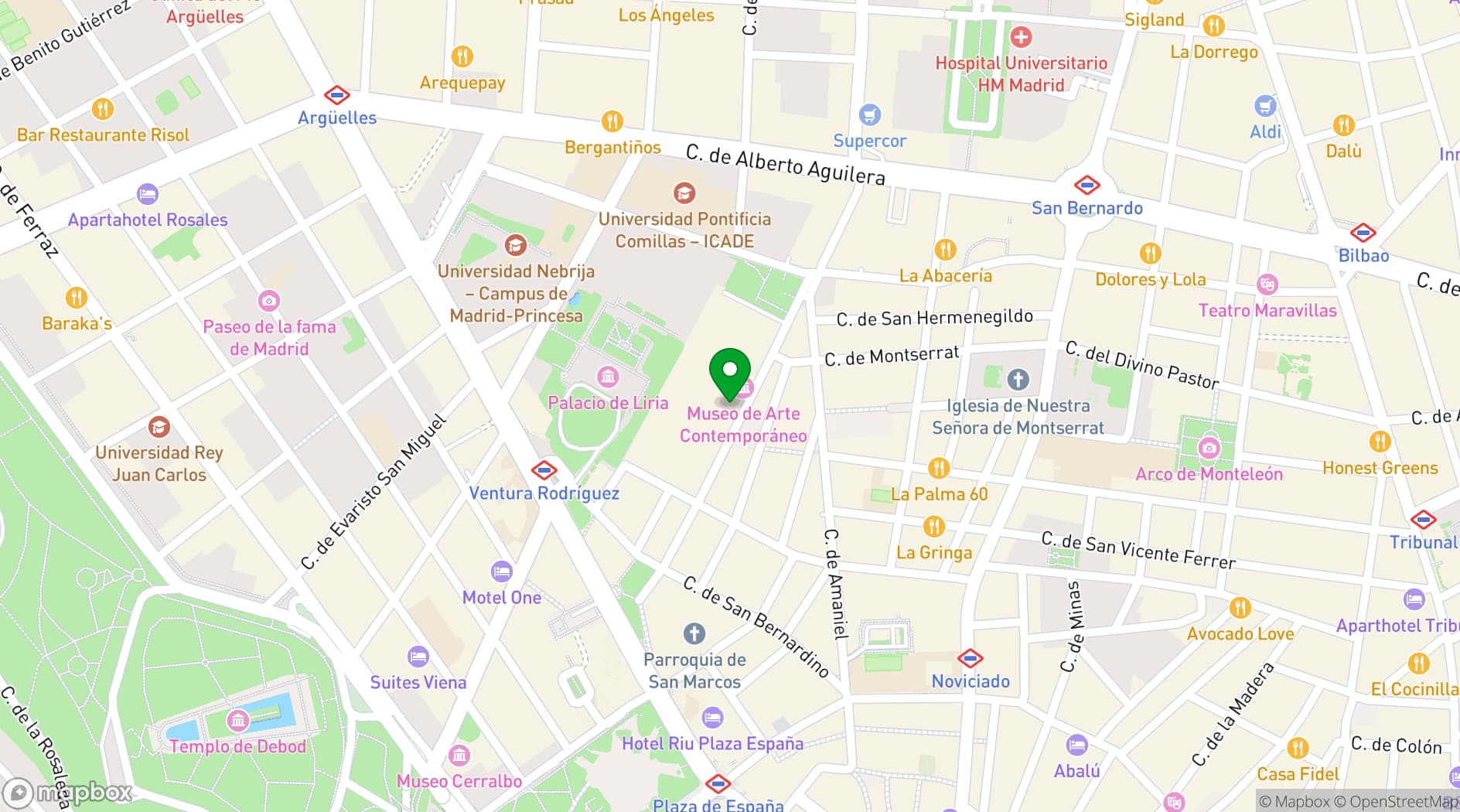 Map showing Centro de Cultura Contemporánea Condeduque