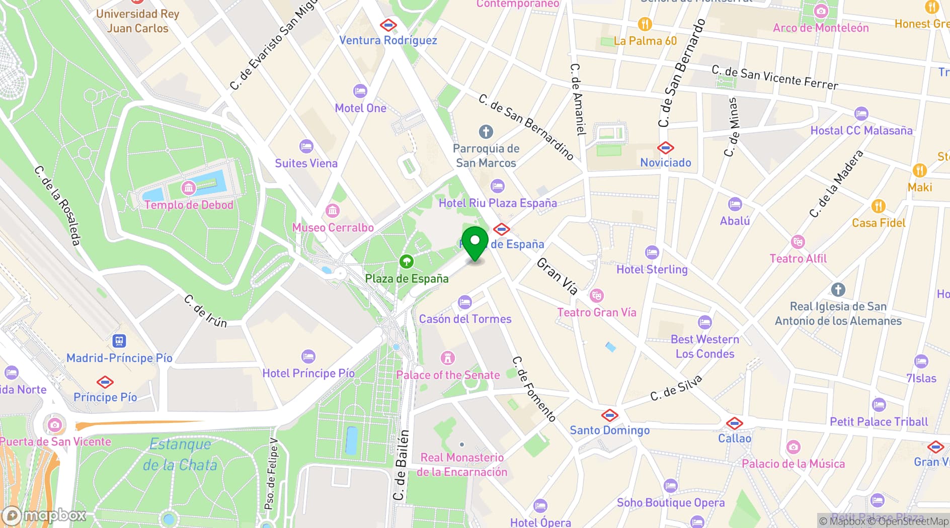 Map showing La Estival Plaza de España