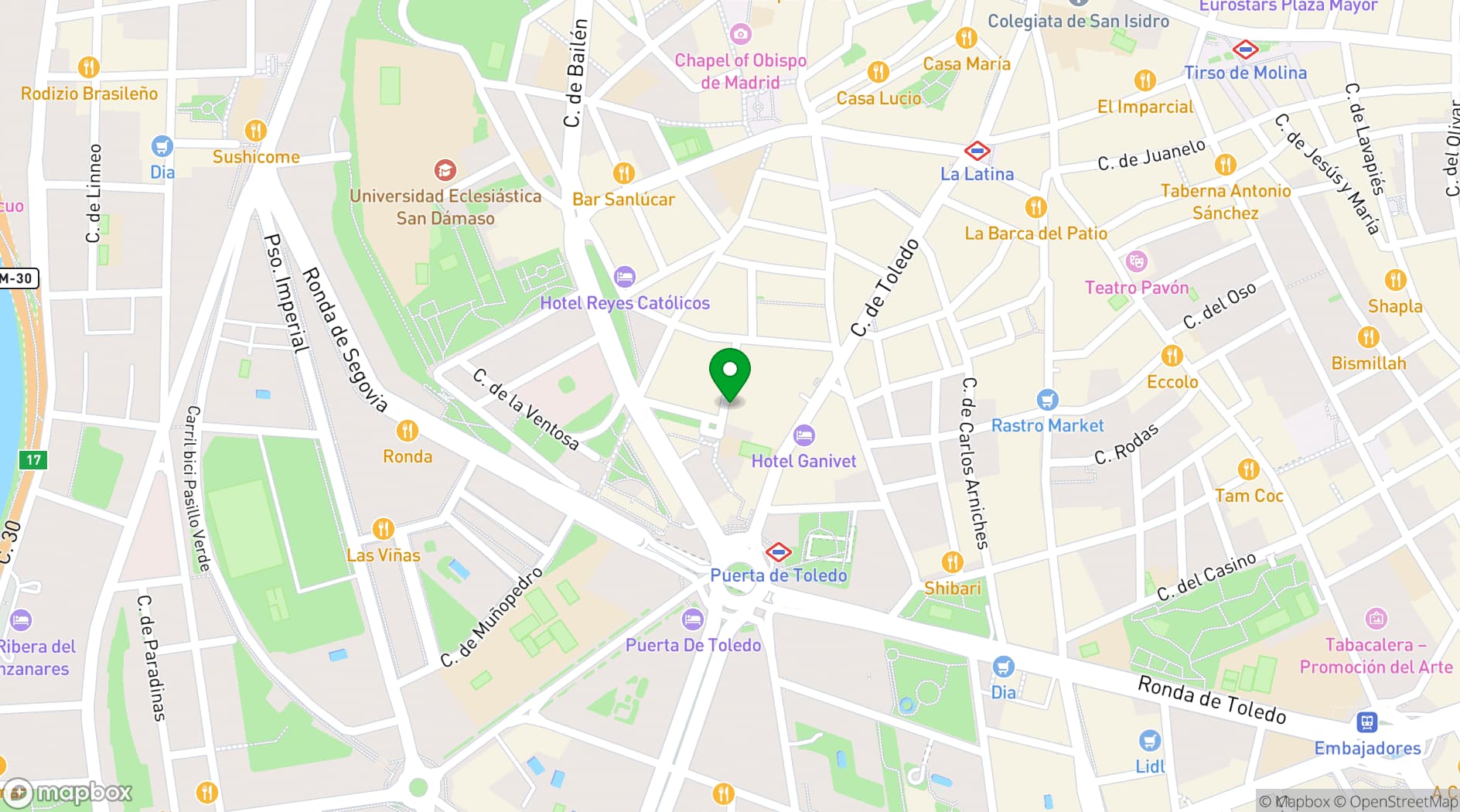Map showing Espacio Downtown
