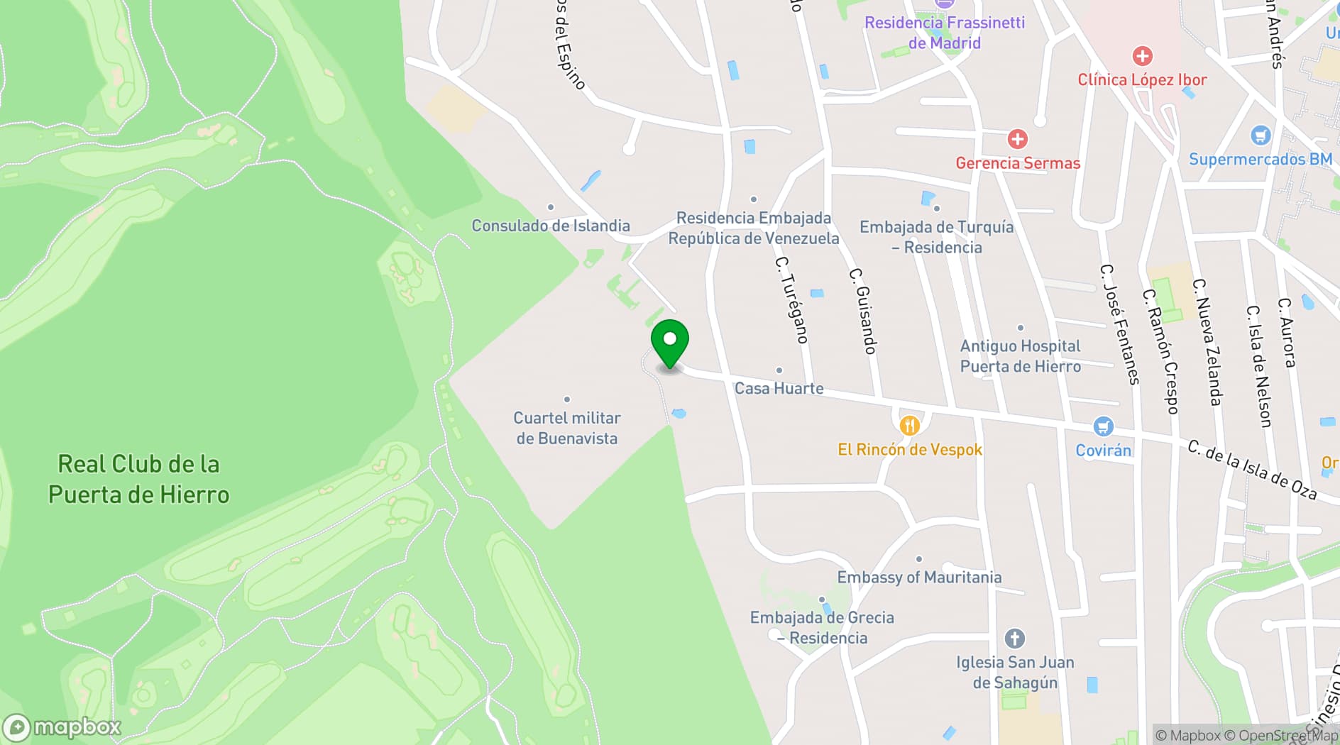 Map showing La Posada de El Chaflán