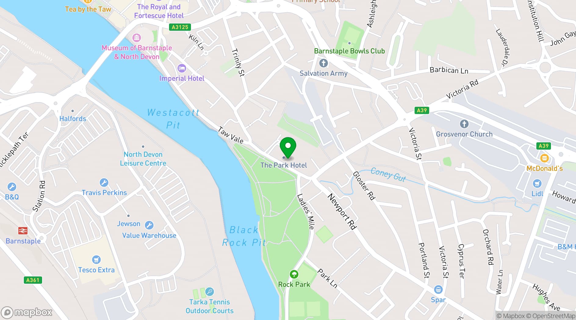 Map showing The Park Hotel