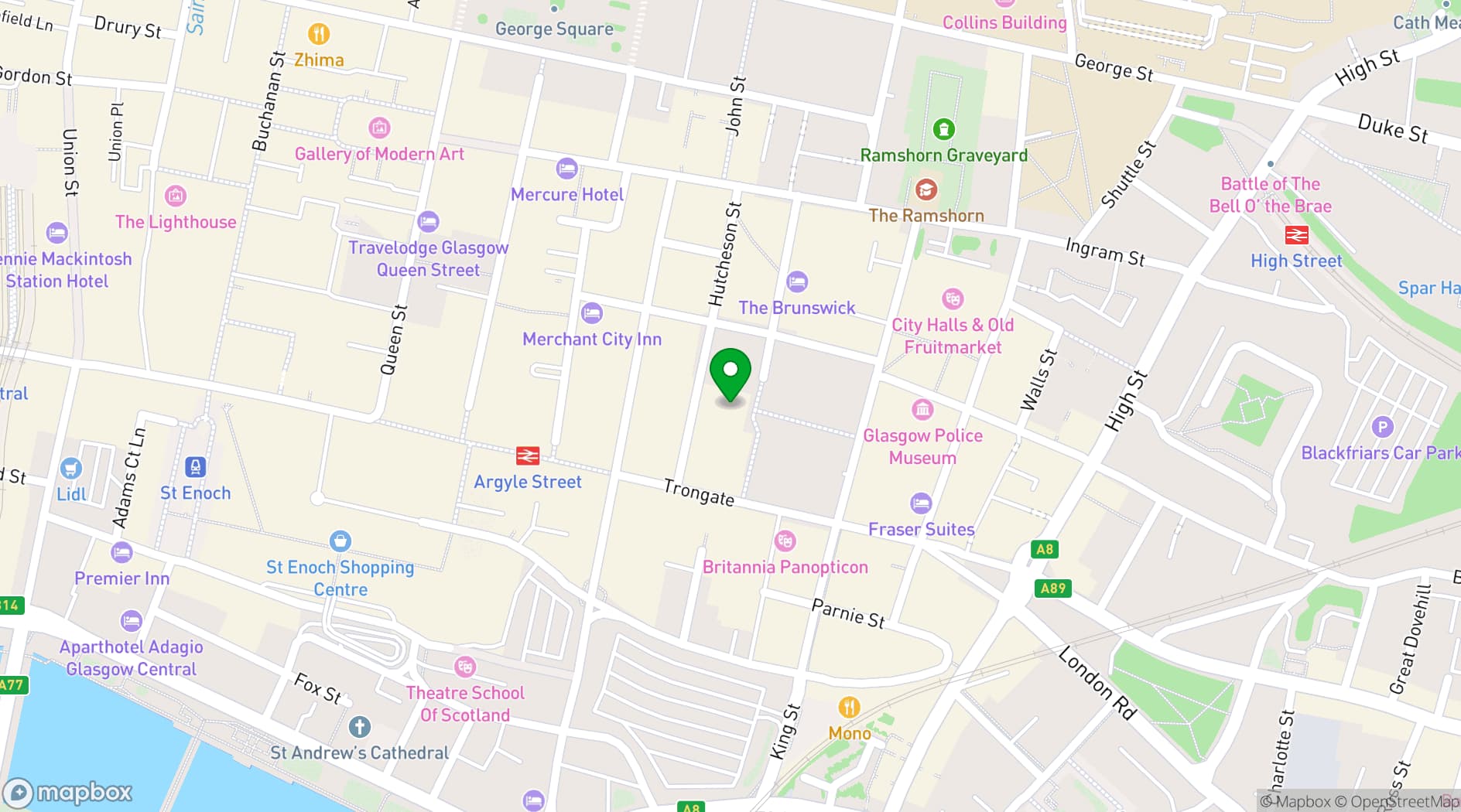 Map showing The Social Hub