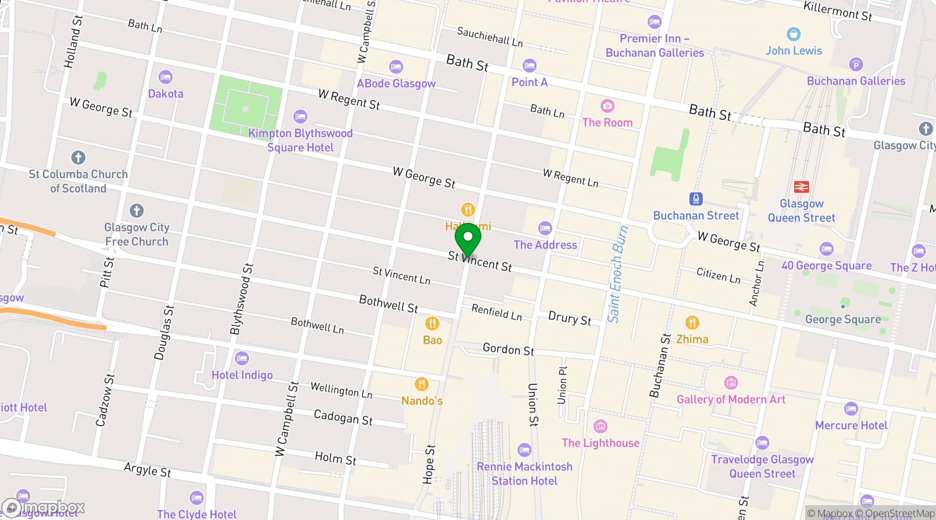 Map showing SEC Glasgow