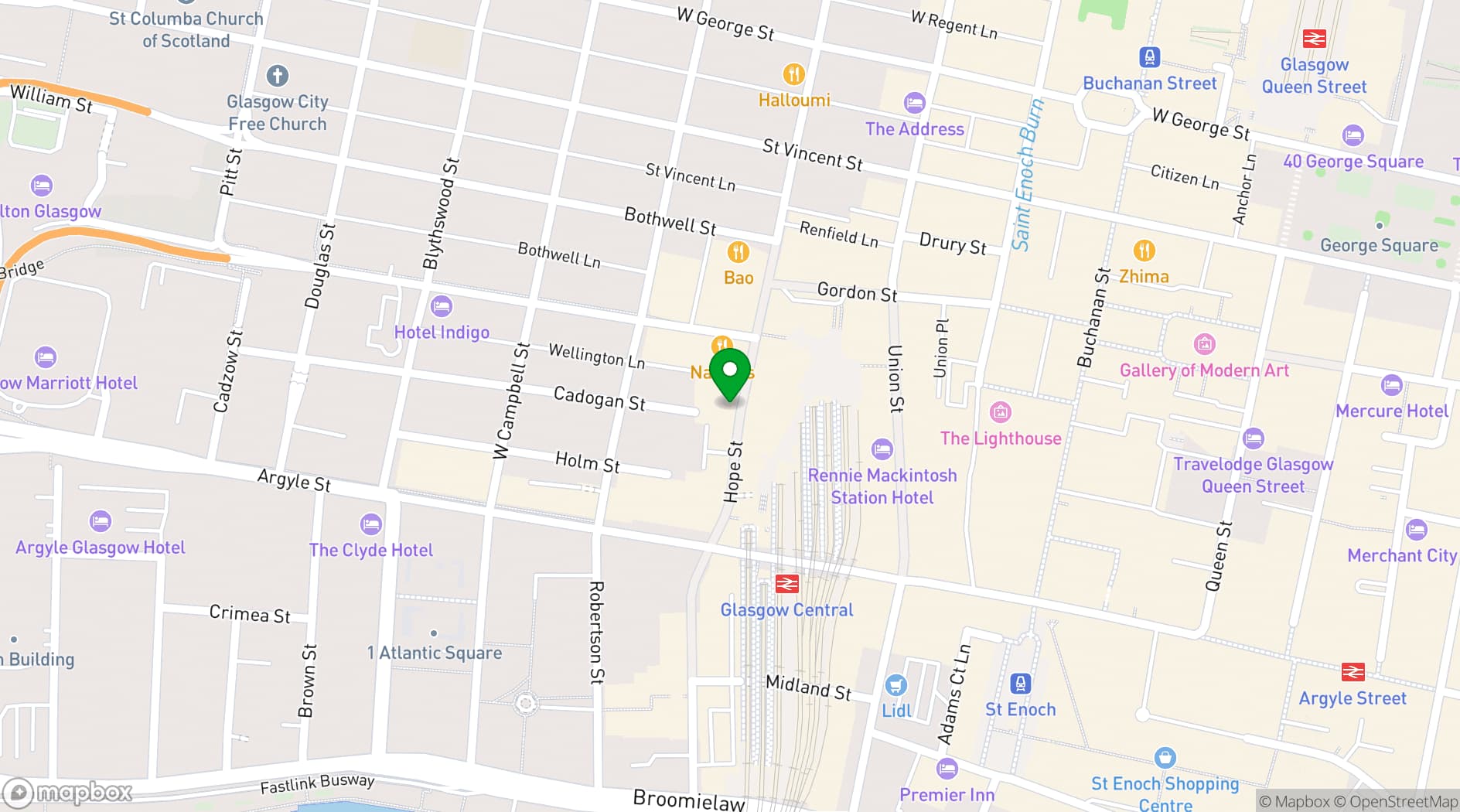 Map showing thestudio Glasgow