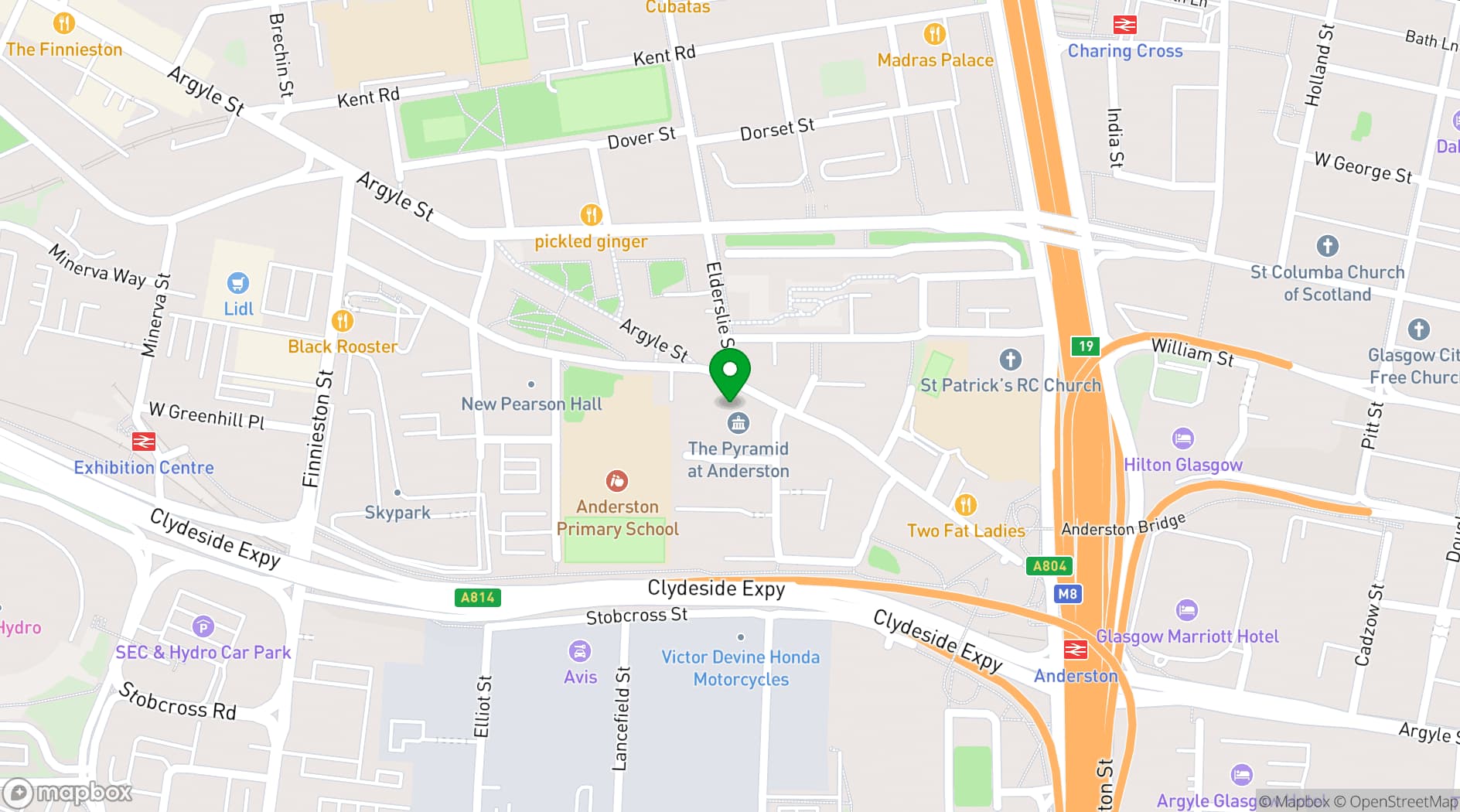 Map showing The Pyramid at Anderston