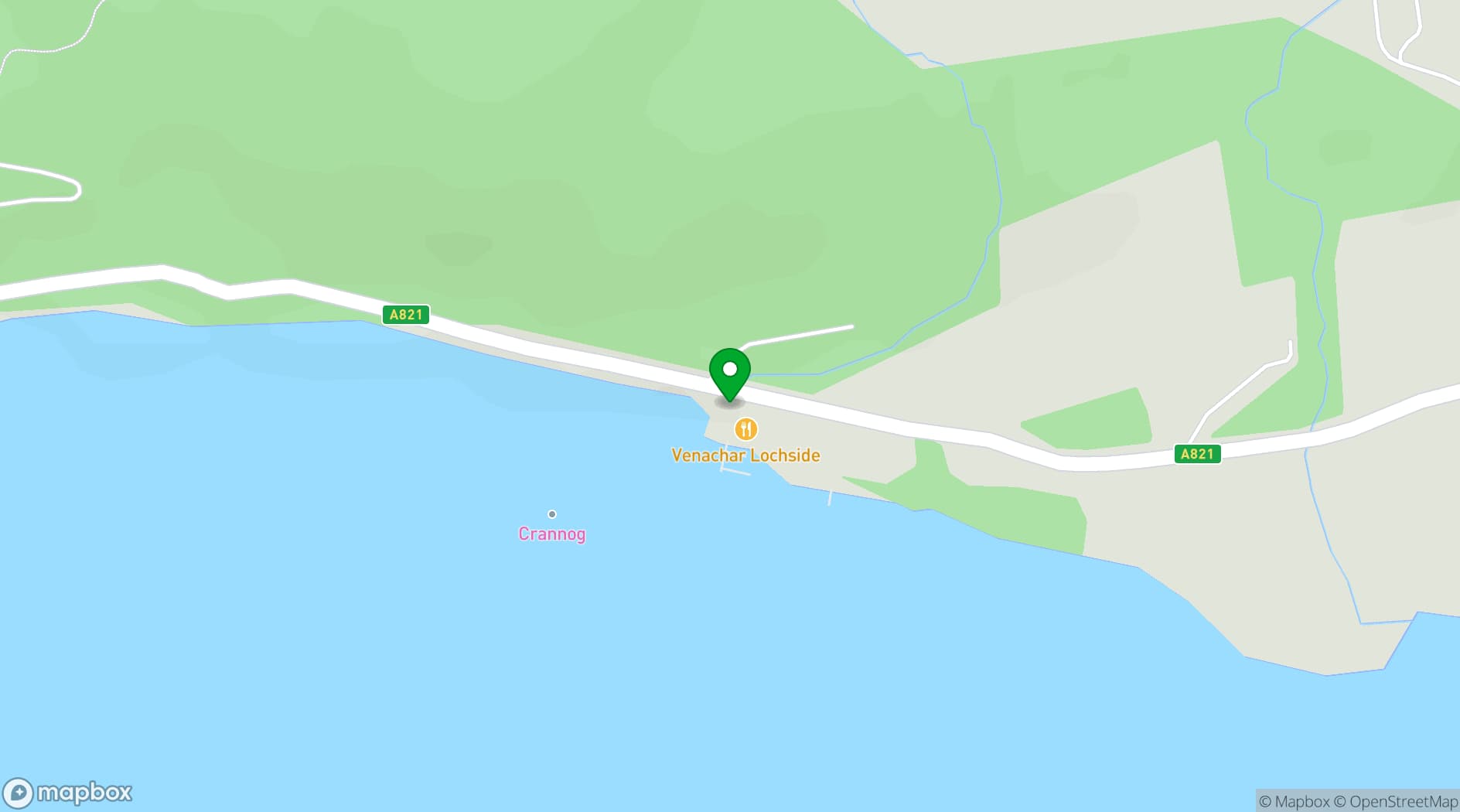 Map showing Venachar Lochside