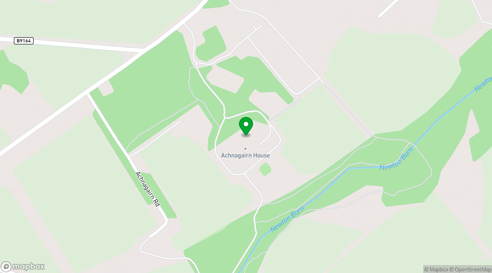 Map showing Achnagairn Castle