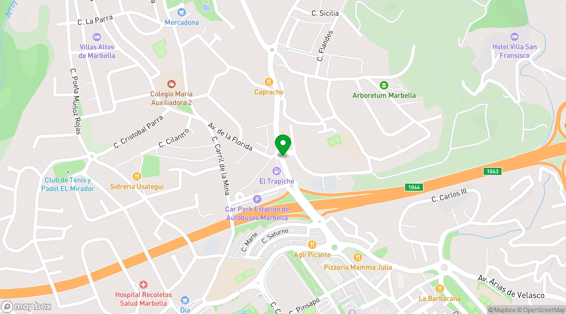 Map showing Club Med Magna Marbella