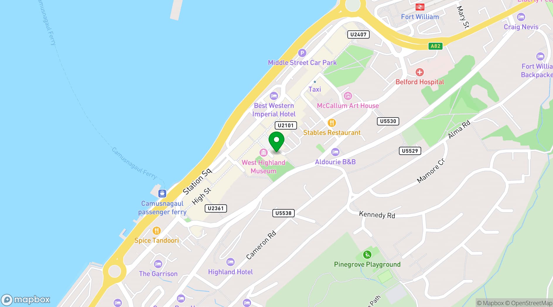 Map showing Highland Cinema