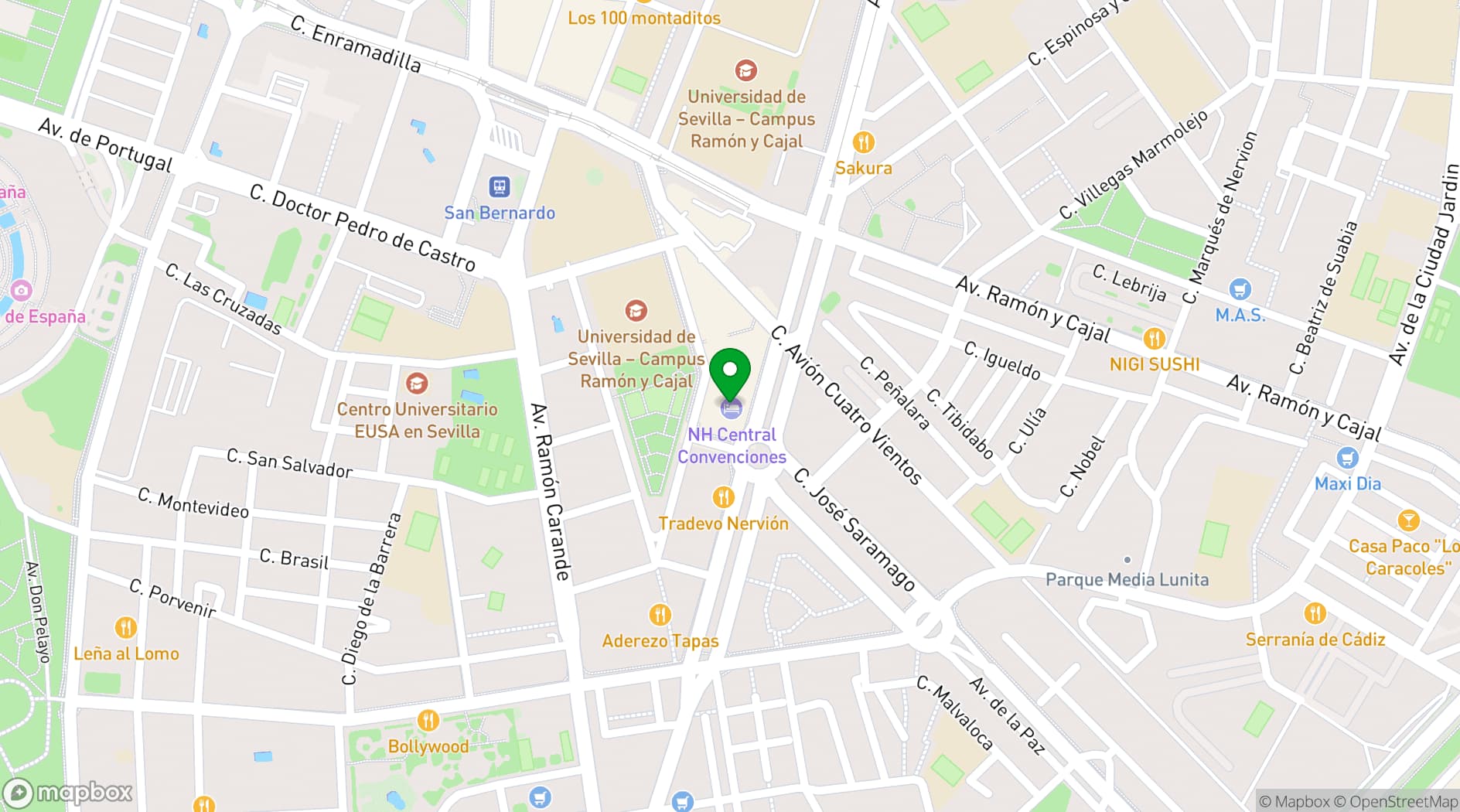 Map showing NH Collection Sevilla