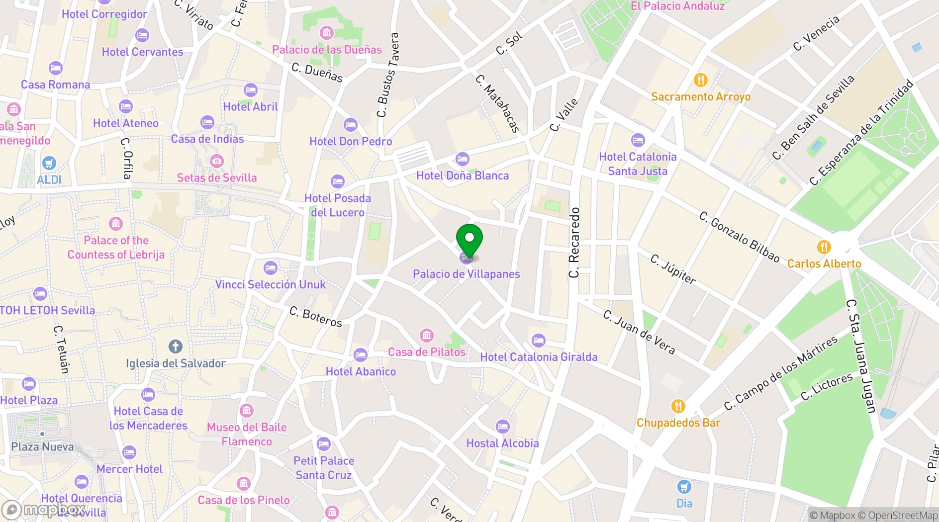 Map showing CoolRooms Palacio Villapanés