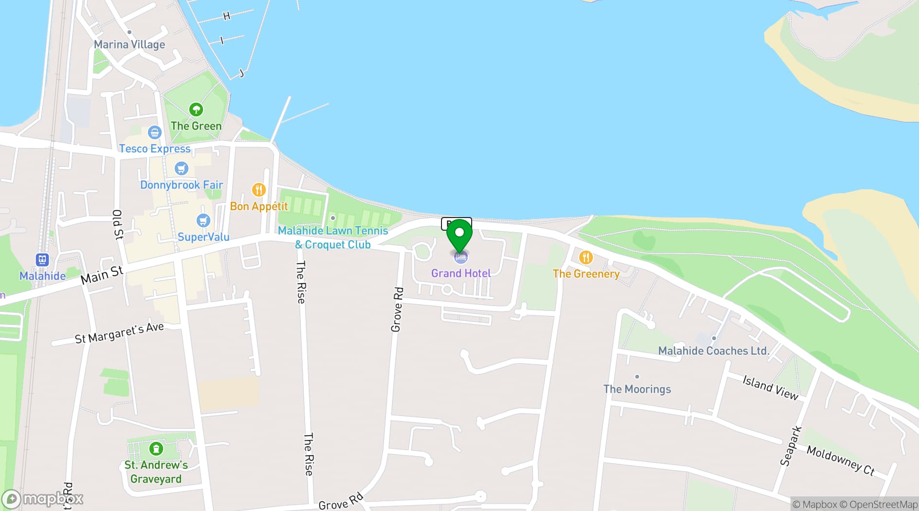 Map showing Grand Hotel