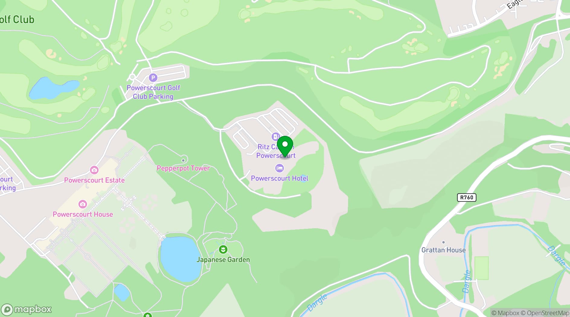 Map showing Powerscourt Hotel Resort & Spa
