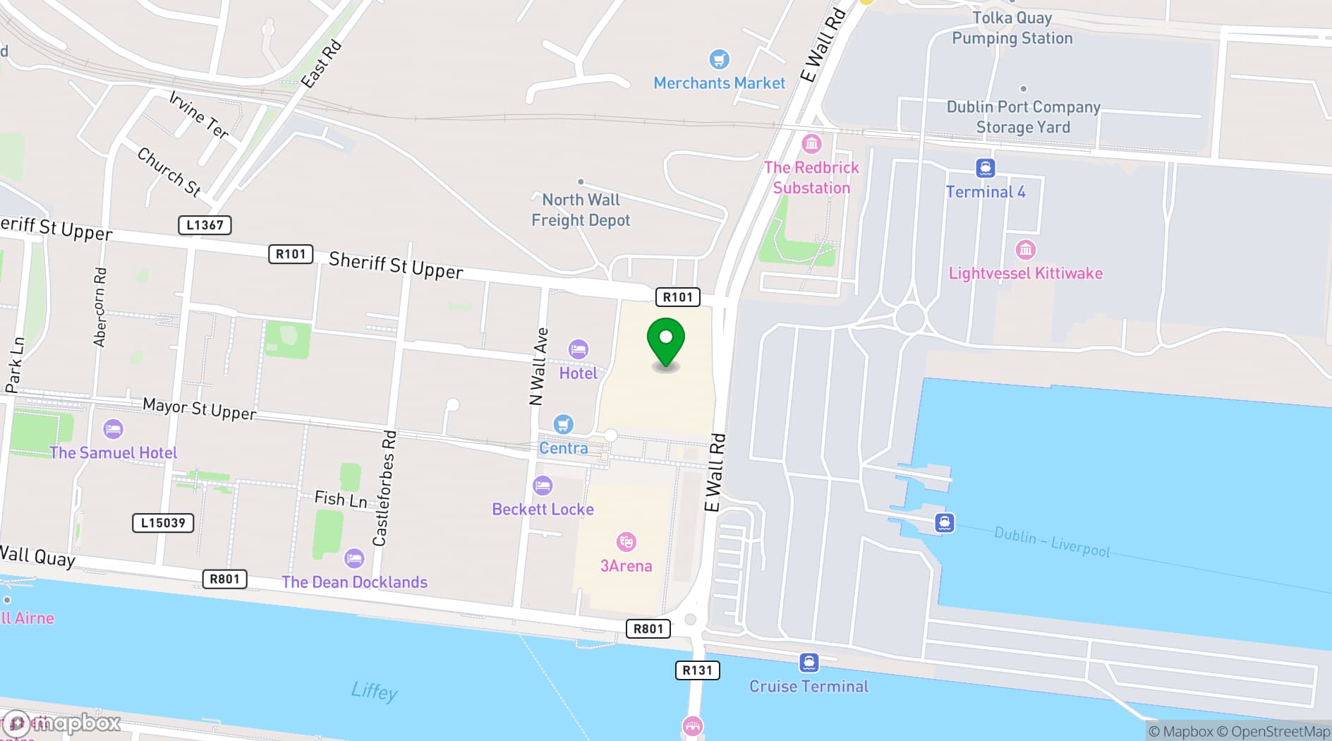 Map showing The Gibson Hotel