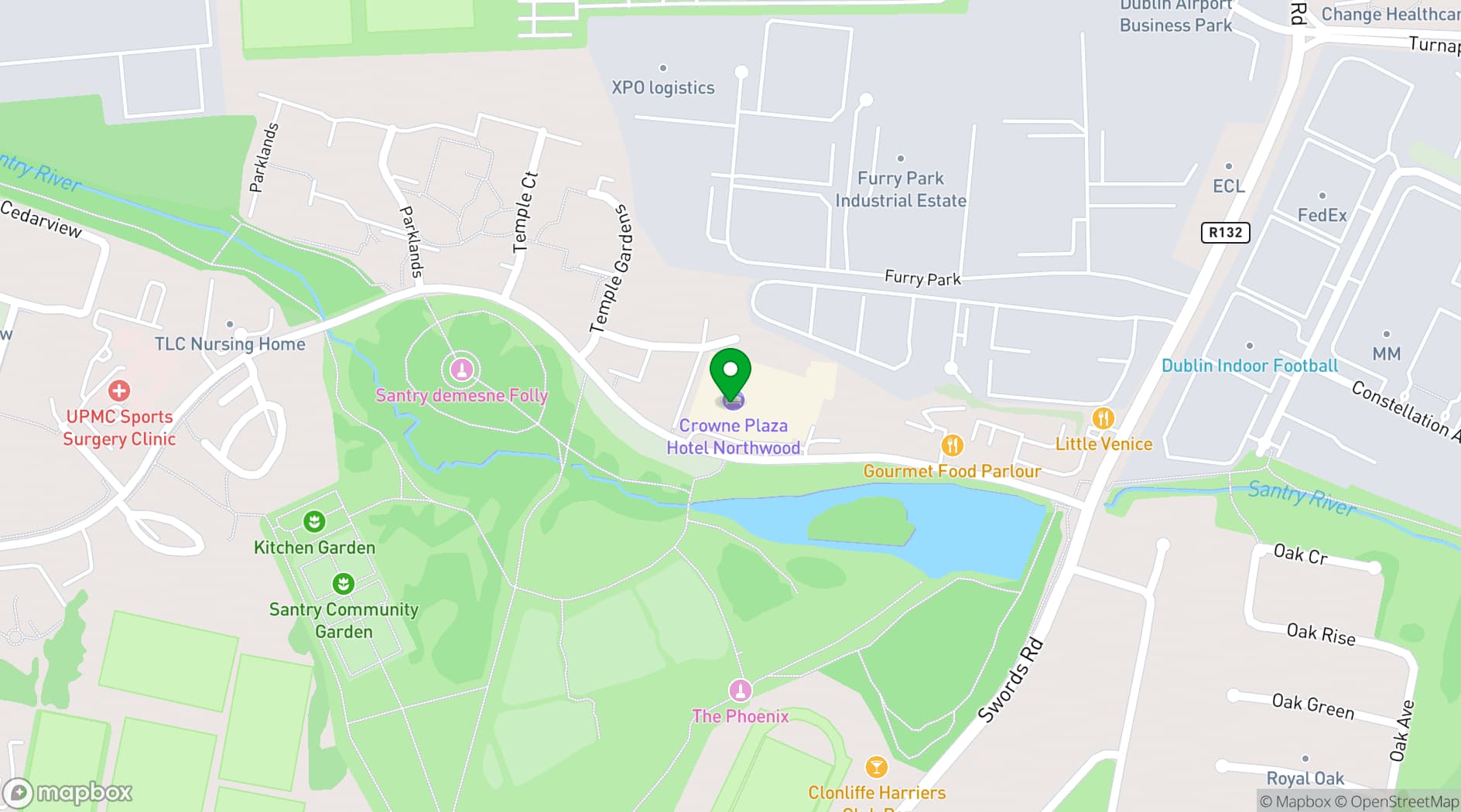 Map showing Crowne Plaza Hotels & Resorts