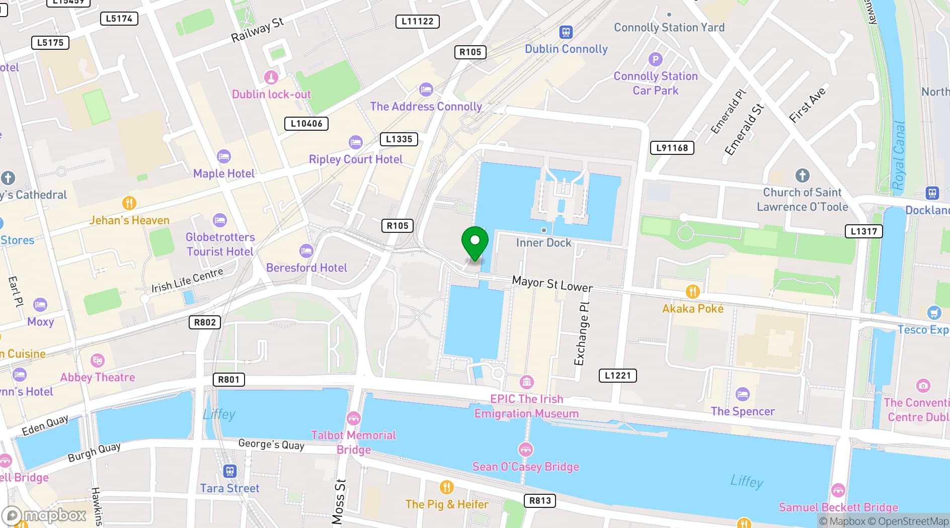 Map showing Greenhouse Function Room