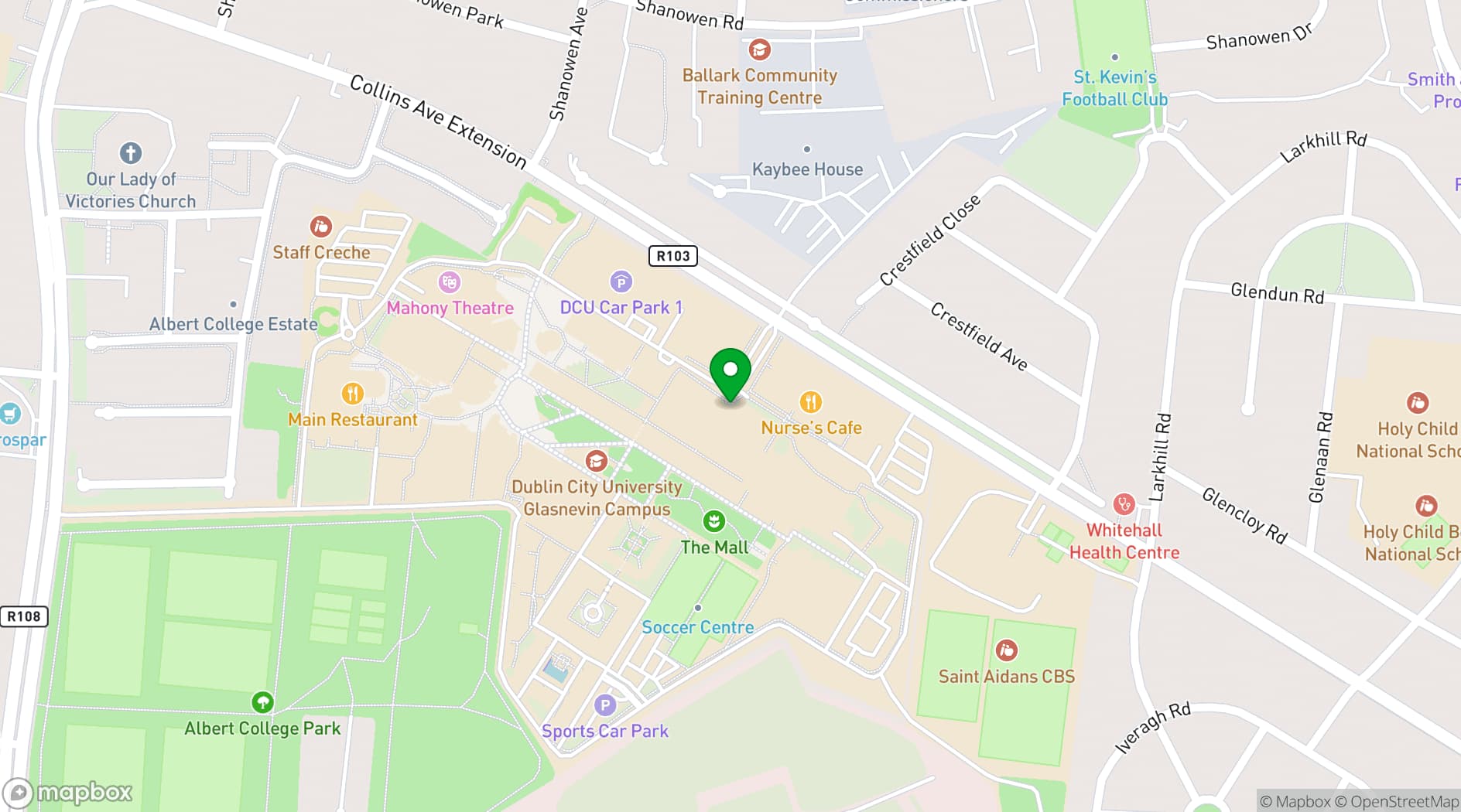 Map showing The U Building