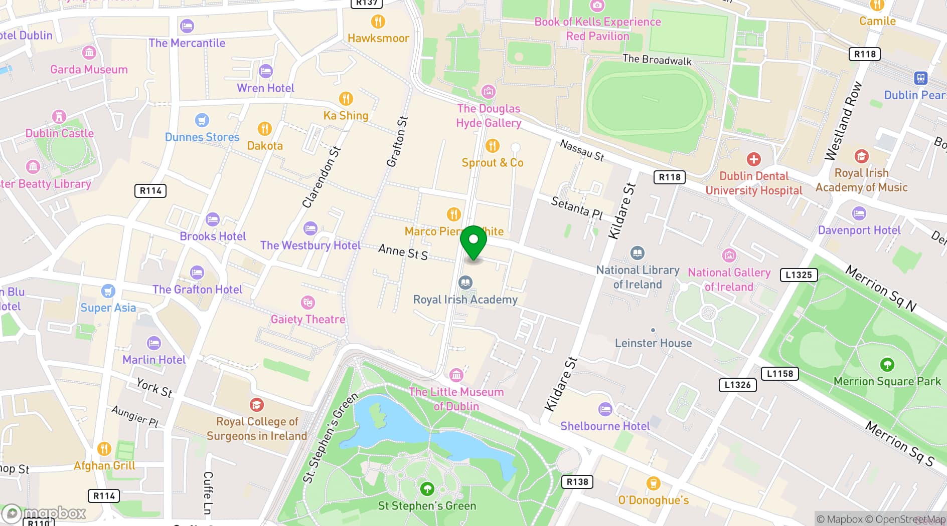 Map showing St Ann's Church