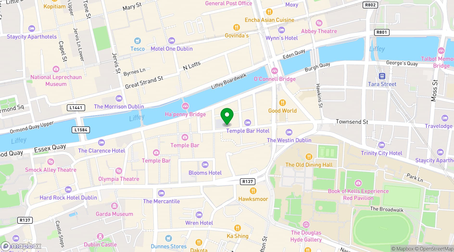 Map showing The Morgan Hotel