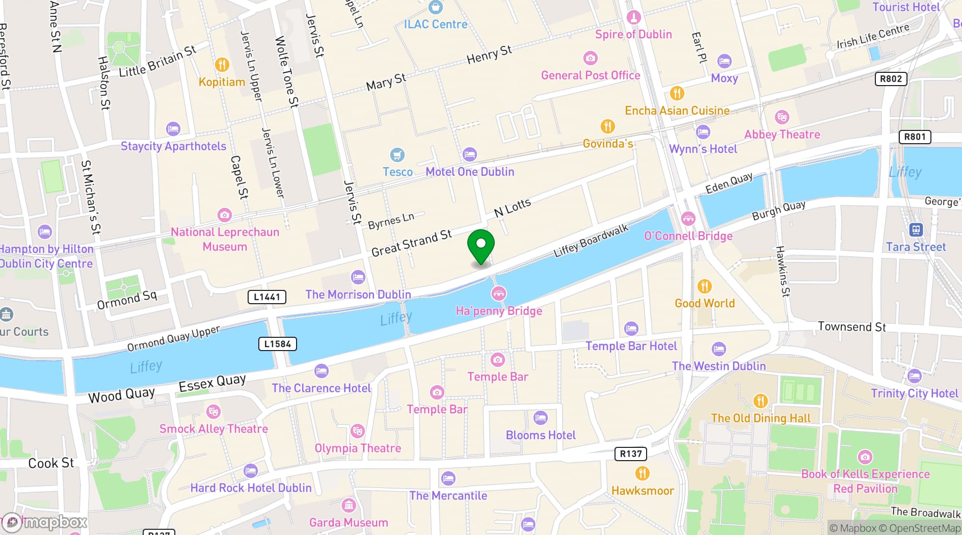 Map showing The Woollen Mills Eating House