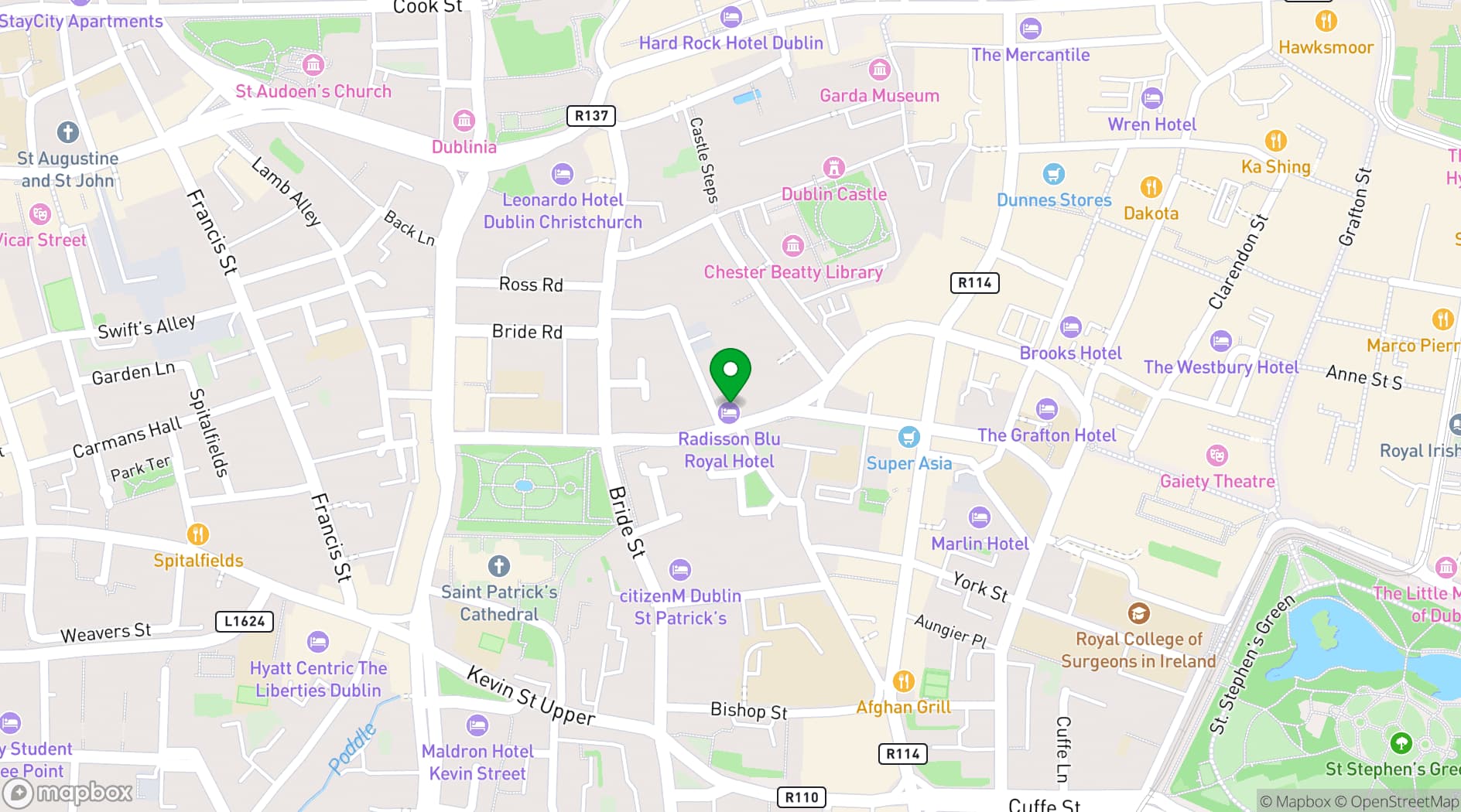 Map showing Radisson Meetings